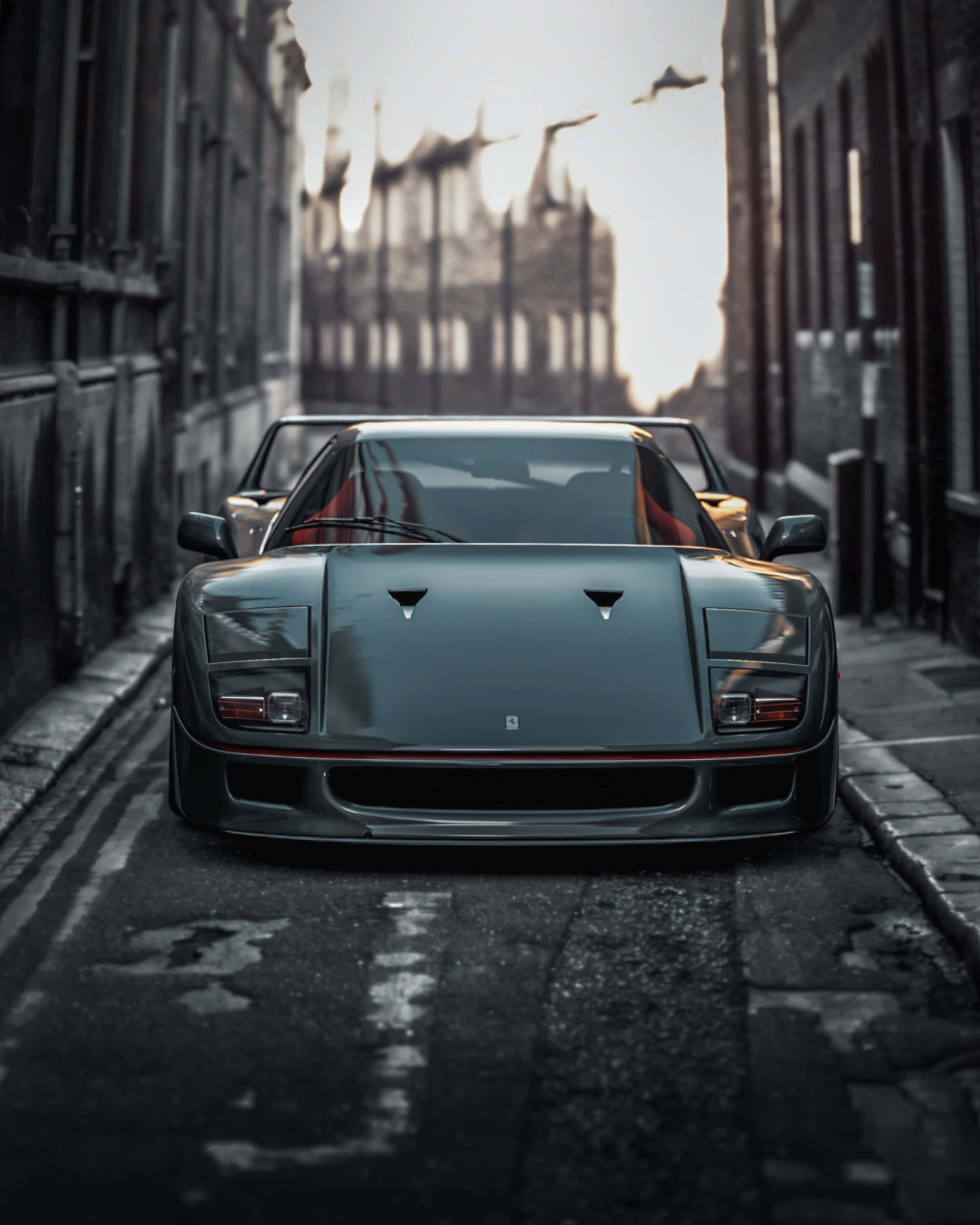 Elegante Máquina de Rendimiento Ferrari Contra un Fondo Azul Cielo Fondos de pantalla