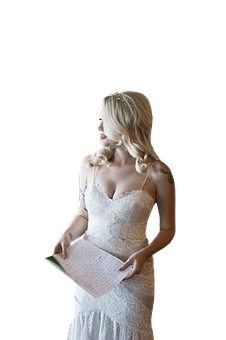 Elegante novia leyendo sus votos Fondos de pantalla