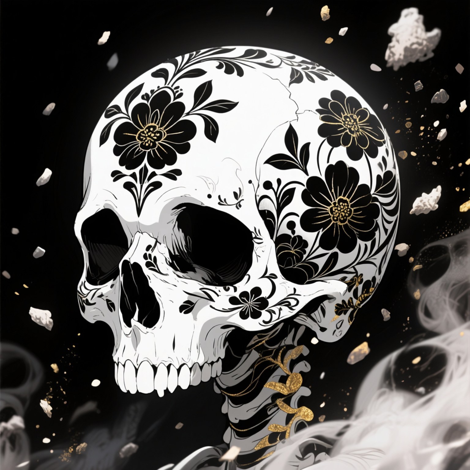 Elegía de Calavera Floral Fondos de pantalla