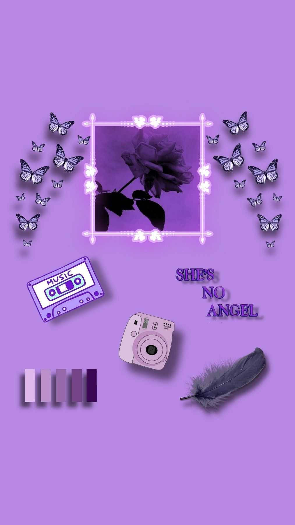 Elementos femeninos estéticos en lila claro Fondos de pantalla