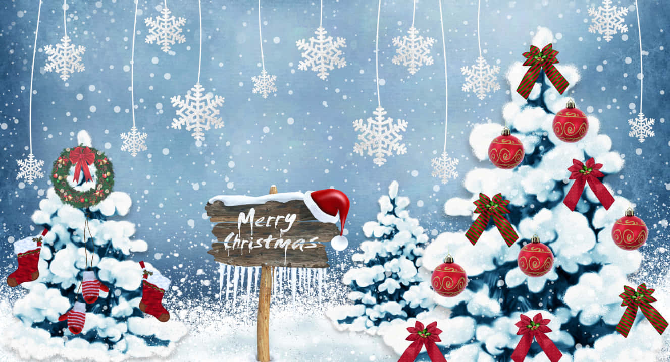 Elfo festivo rodeado de regalos en una mágica escena navideña Fondos de pantalla