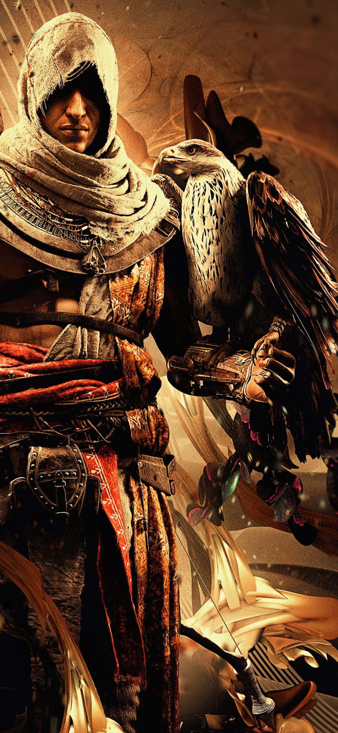 Elige tu destino y lidera la Hermandad con el fondo de pantalla iPhone X Assassin's Creed Origins. Fondos de pantalla