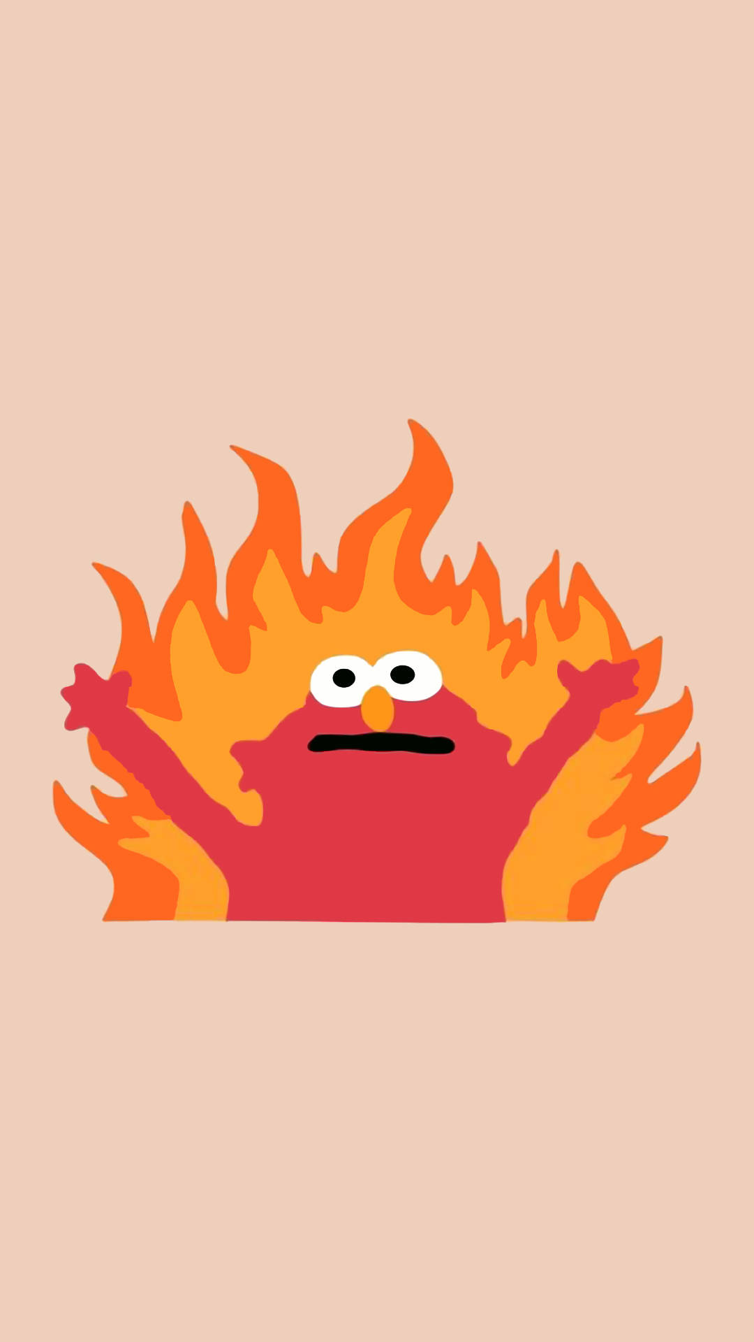 Elmo Gracioso Estético en Llamas Fondos de pantalla