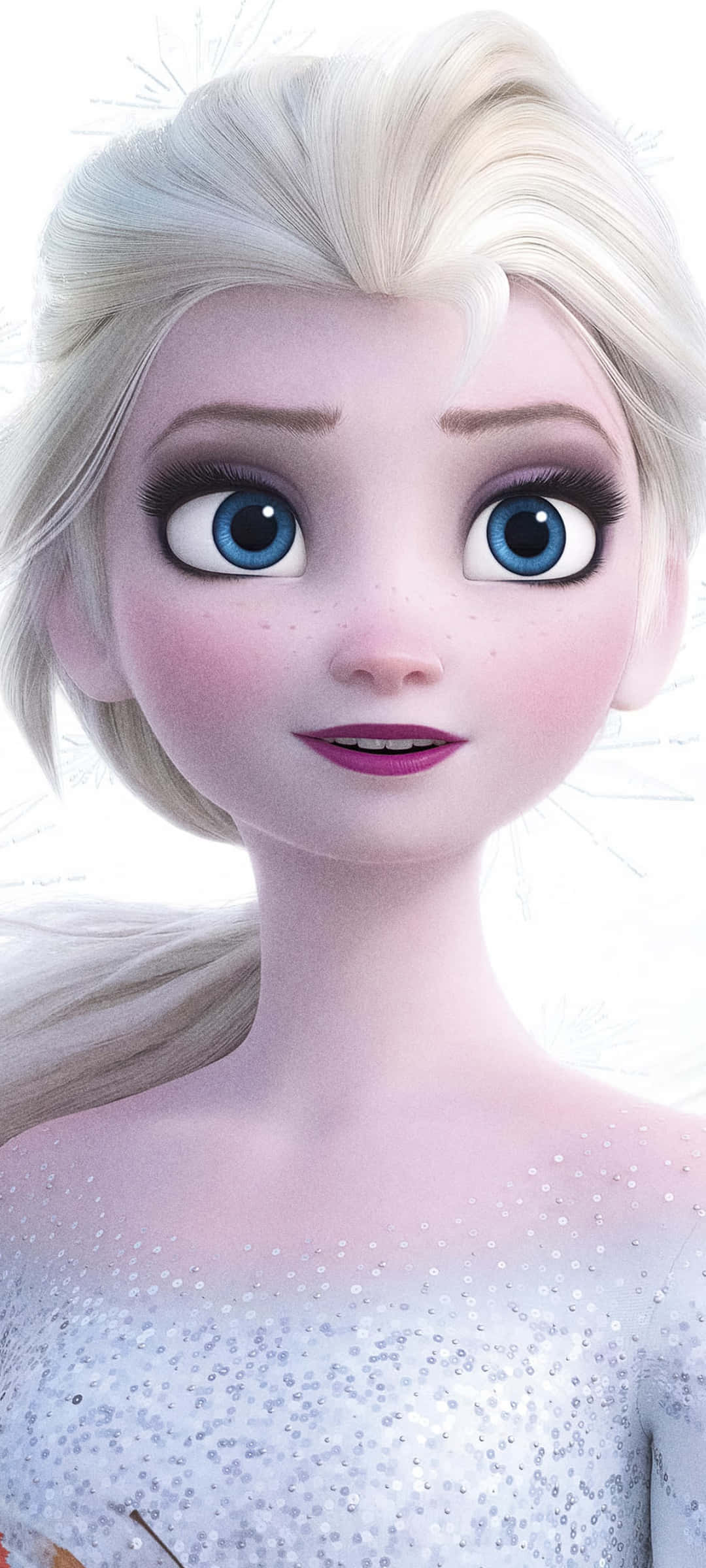 Elsa de Frozen viste un vestido blanco y ojos azules Fondos de pantalla