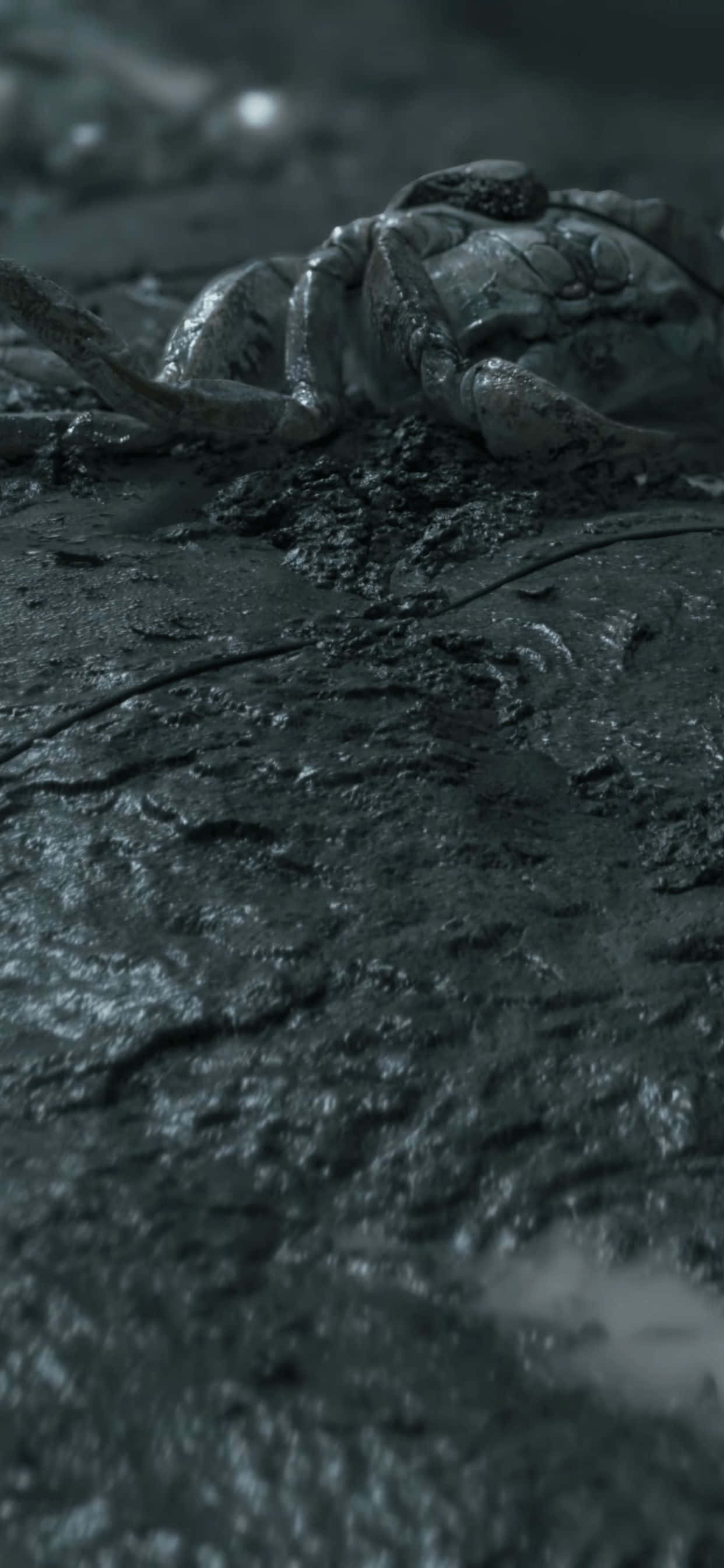 "Embárcate en un viaje desde la palma de tu mano con el nuevo iPhone XS Max y el icónico juego Death Stranding." Fondos de pantalla