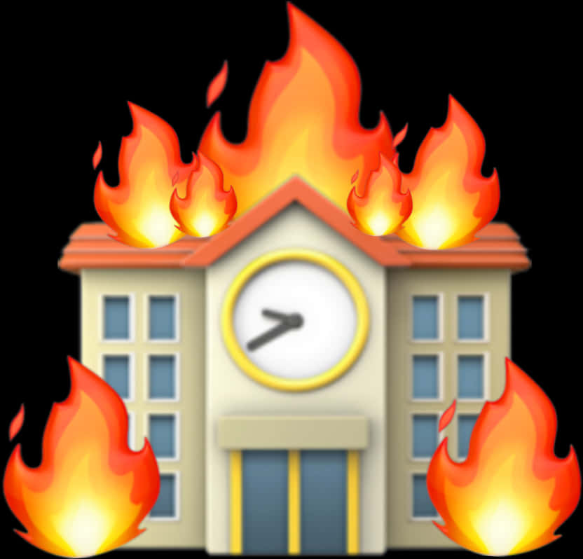 Emoji de reloj escolar en llamas Fondos de pantalla