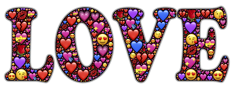 Emojis coloridos texto de amor Fondos de pantalla
