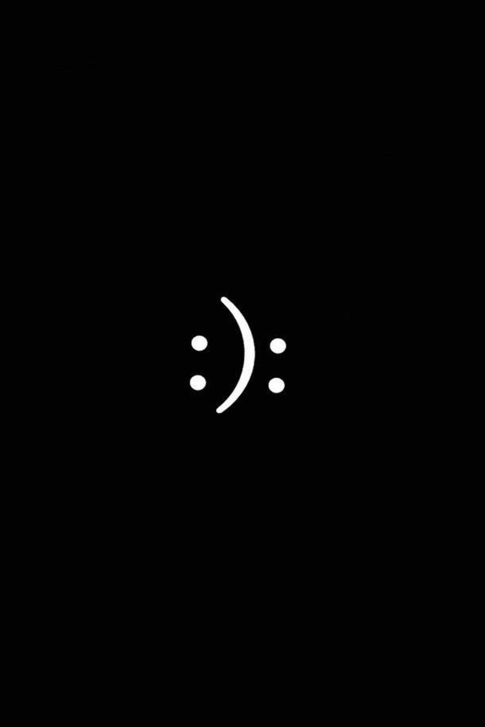 Emoticon minimalista de tema oscuro triste y feliz Fondos de pantalla