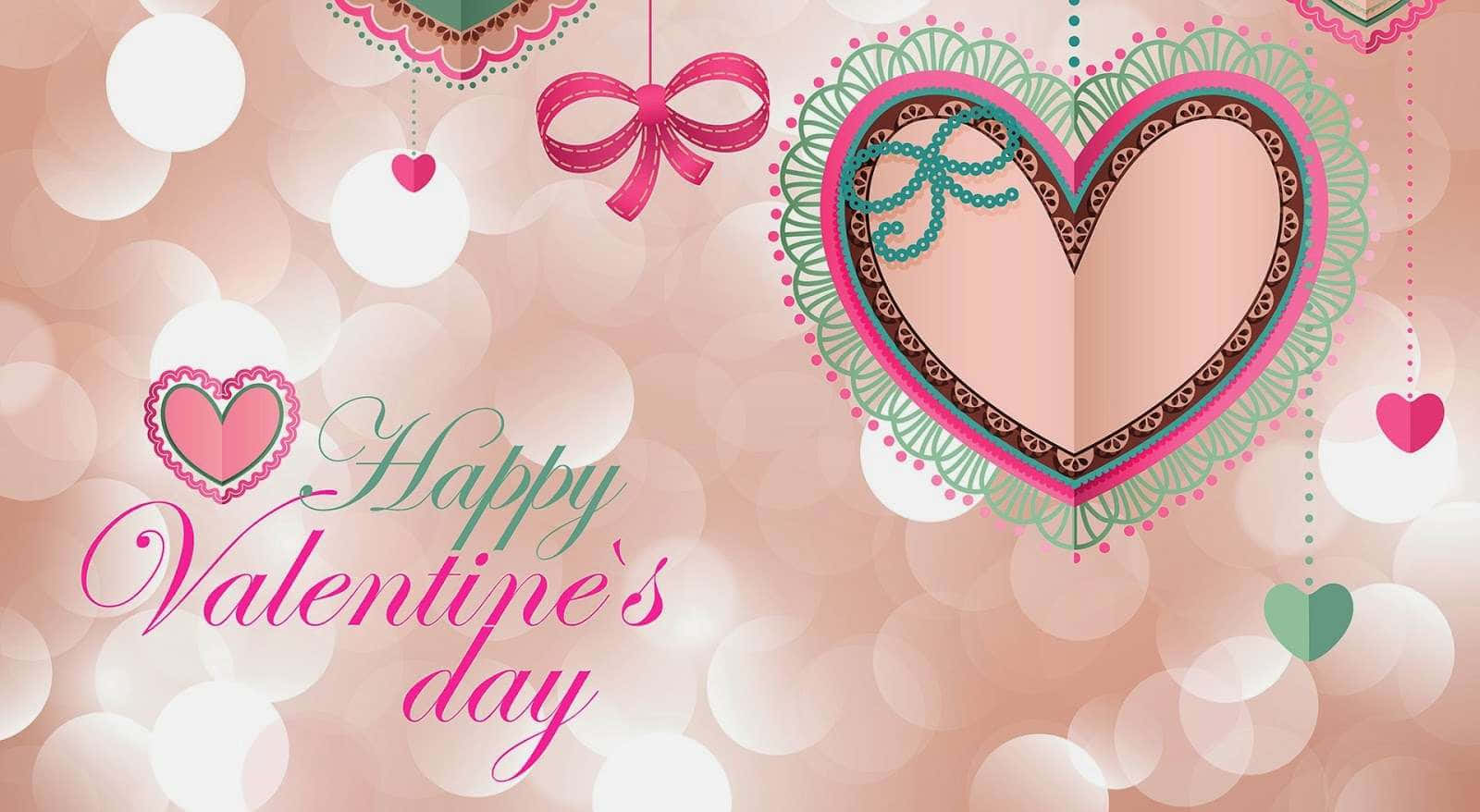 Encantador Banner de Saludo del Día de San Valentín Rosa Fondos de pantalla