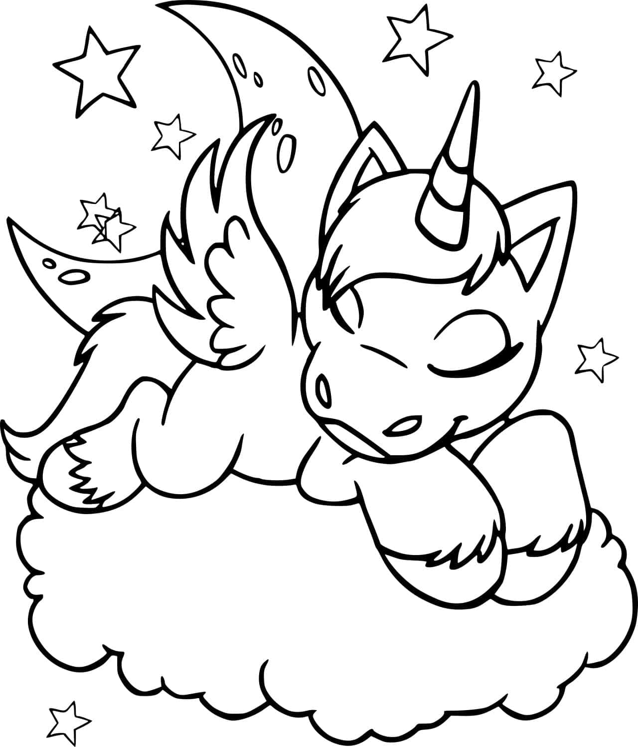 Encantadora imagen para colorear de unicornio Fondos de pantalla