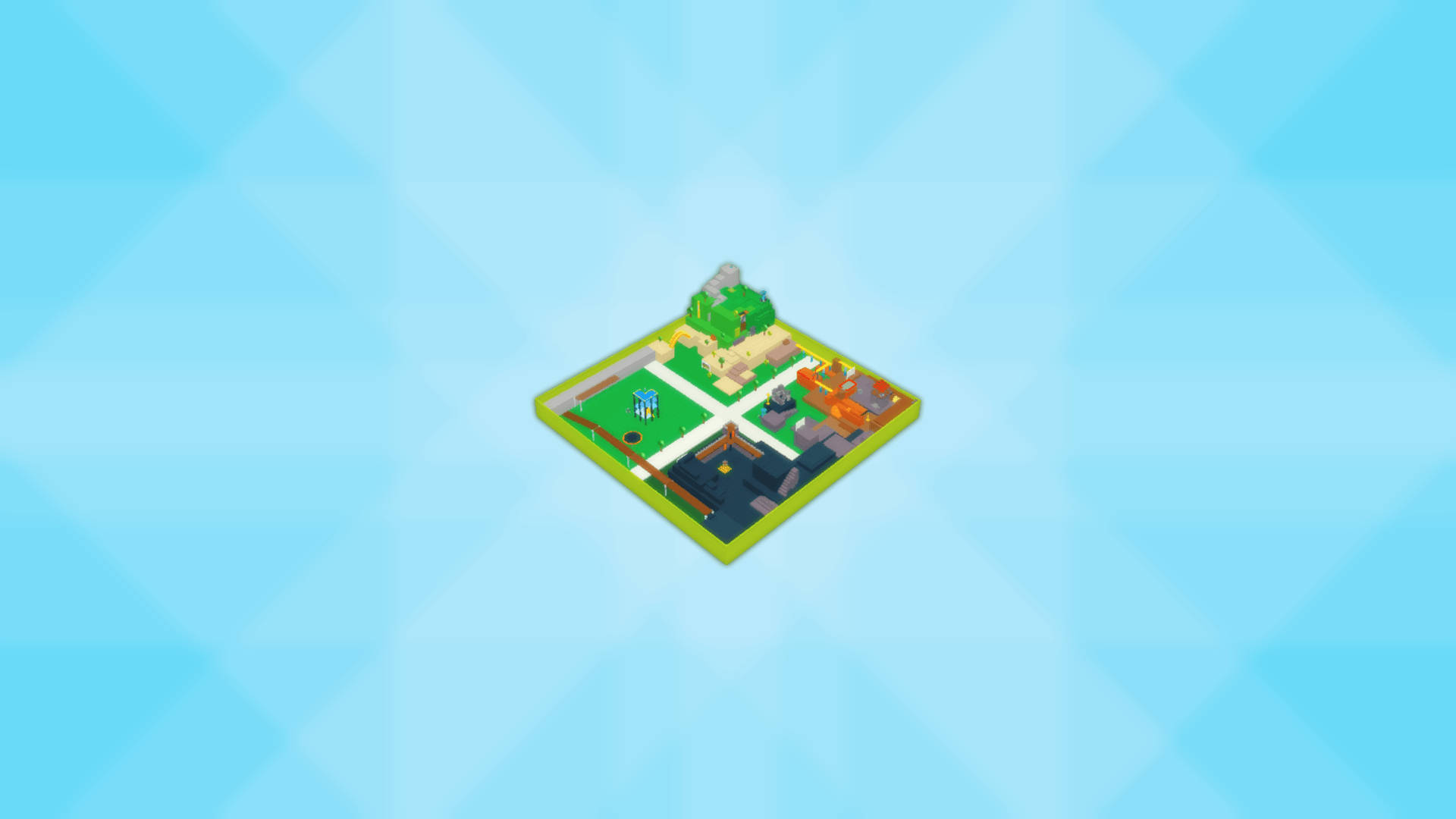 Fondo de pantalla alejado de una encrucijada en el videojuego Roblox.