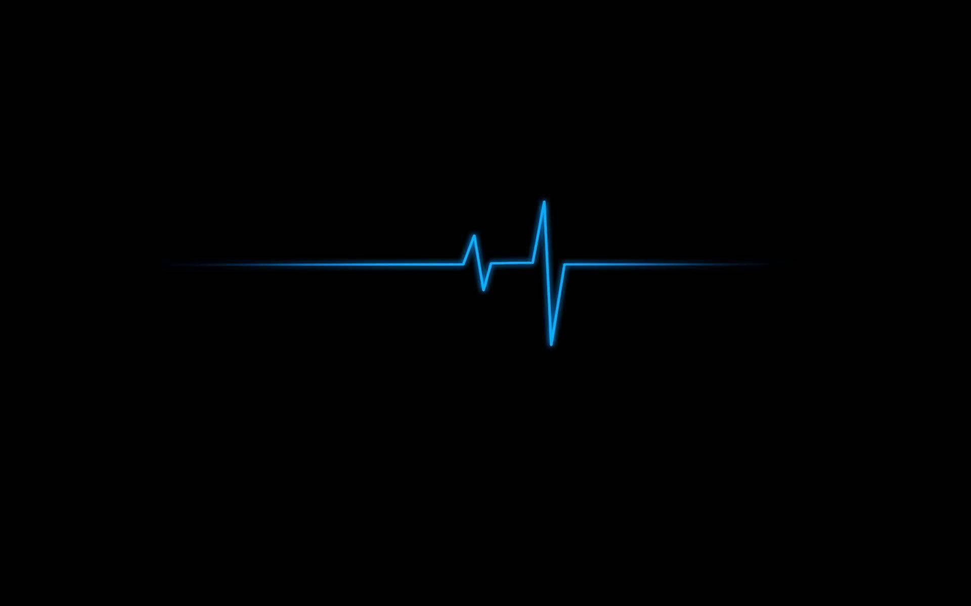 Encuentra tu ritmo interior con el latido cardíaco en negro y azul claro Fondos de pantalla