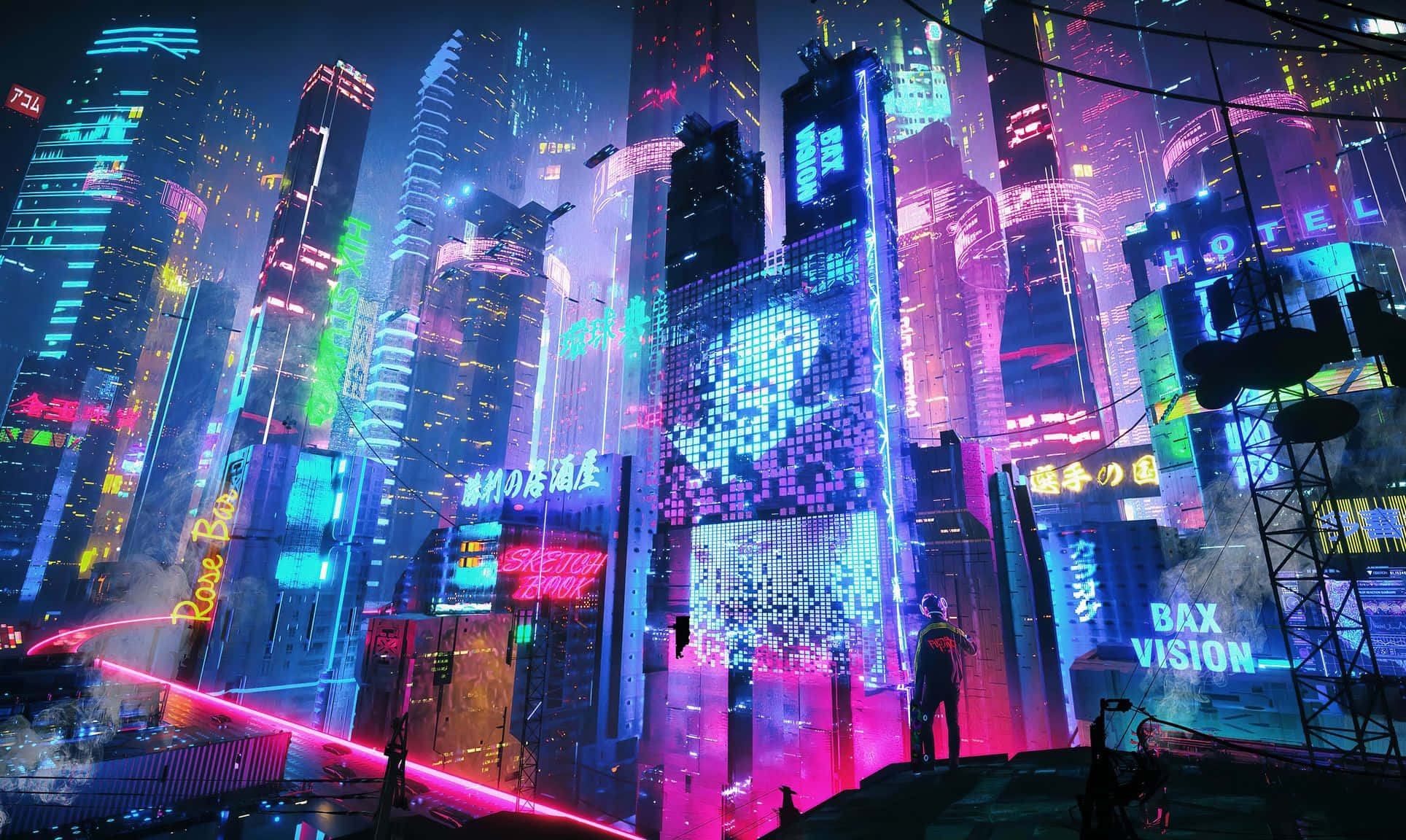 Entra al mundo onírico de Neon City Fondos de pantalla