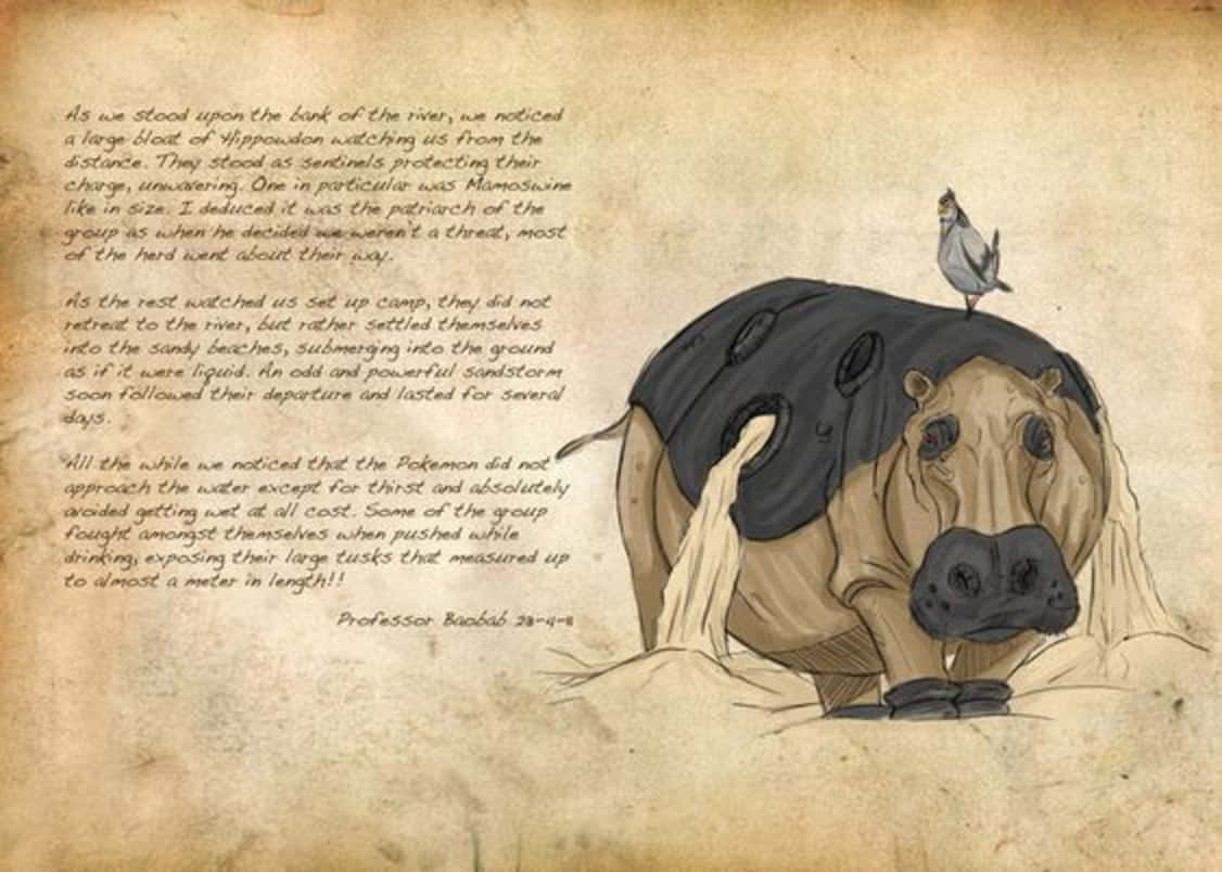 Entrada del diario del Profesor Baobab sobre Hippowdon Fondos de pantalla