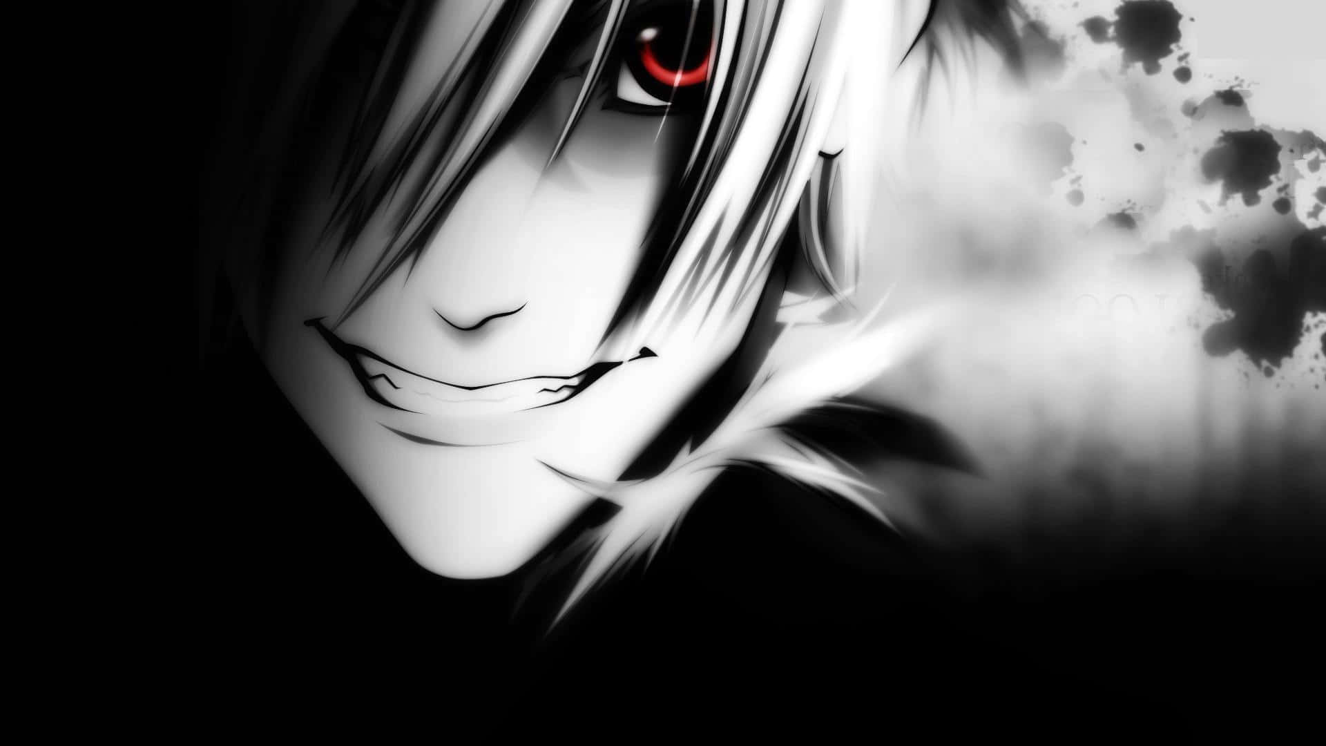 Envuelto en Sombras - Poderosa Escena de Anime en Blanco y Negro Fondos de pantalla