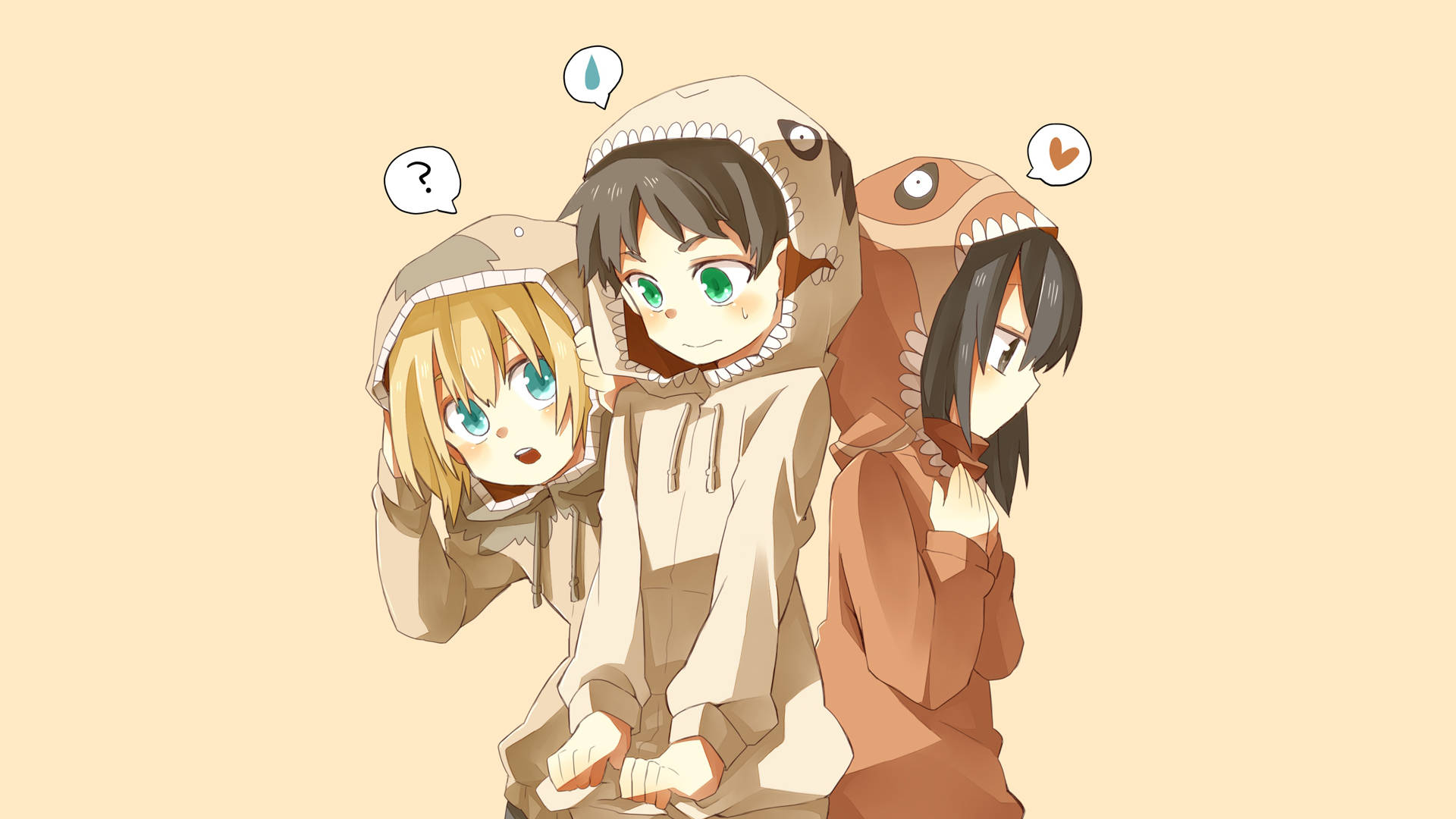 Eren Armin Mikasa Sudaderas Lindas Fondos de pantalla