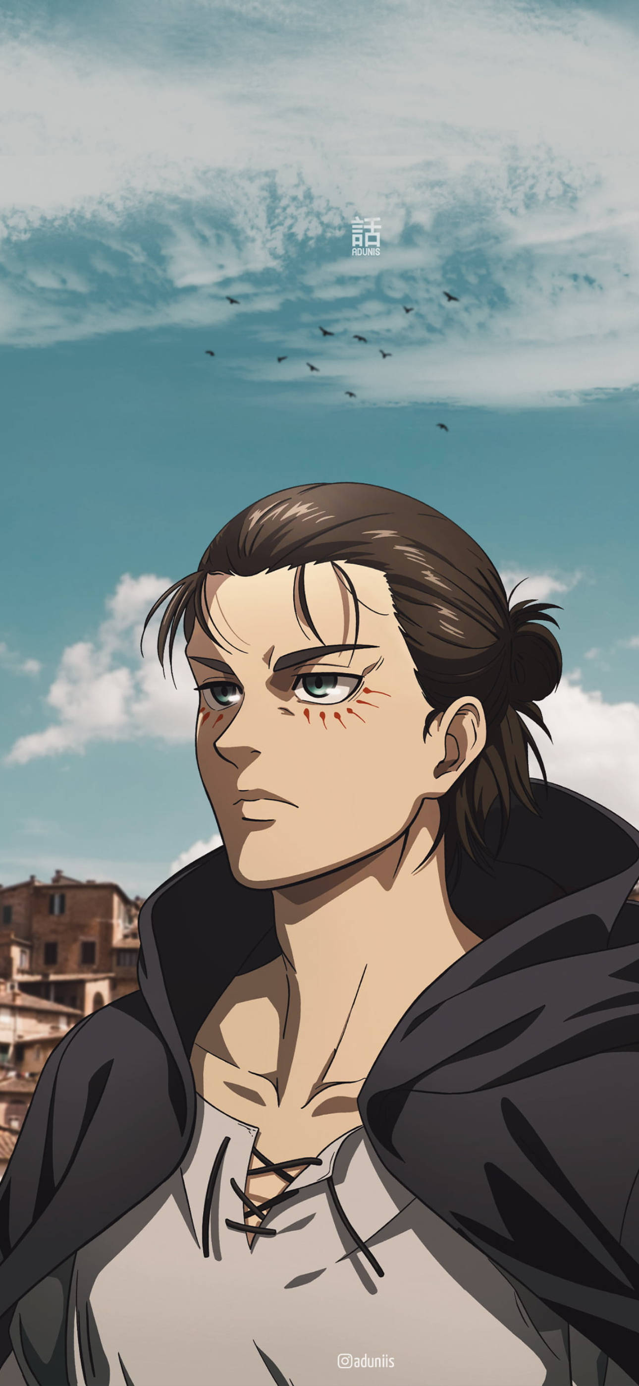 Eren Moño Alto Estética Anime iPhone Fondos de pantalla