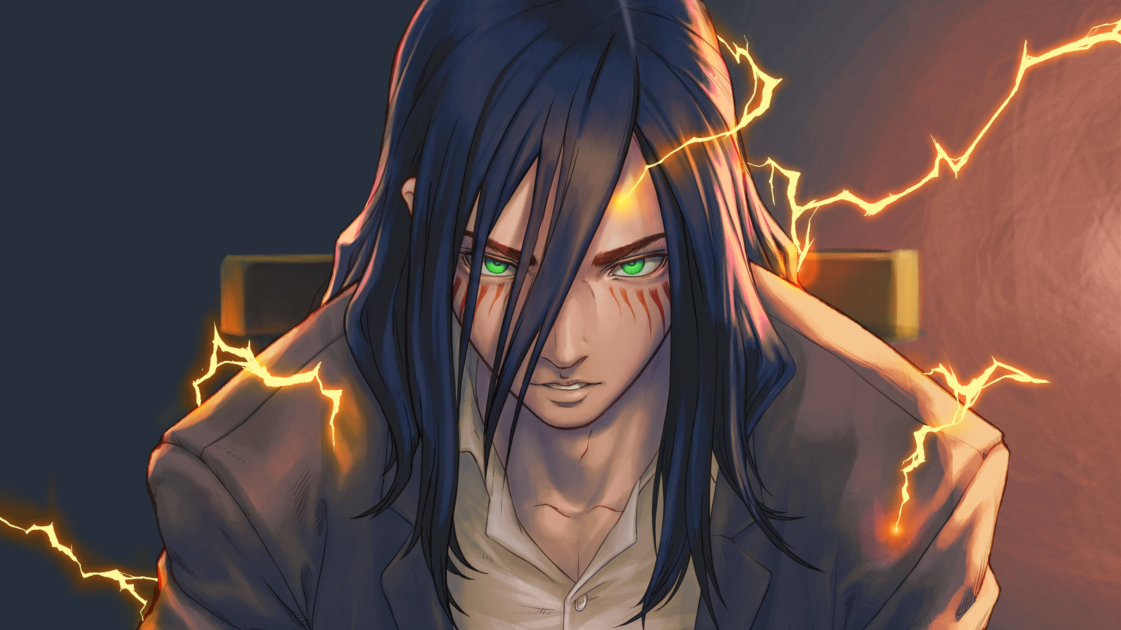 Eren Titán con chispas eléctricas de Attack on Titan Fondos de pantalla