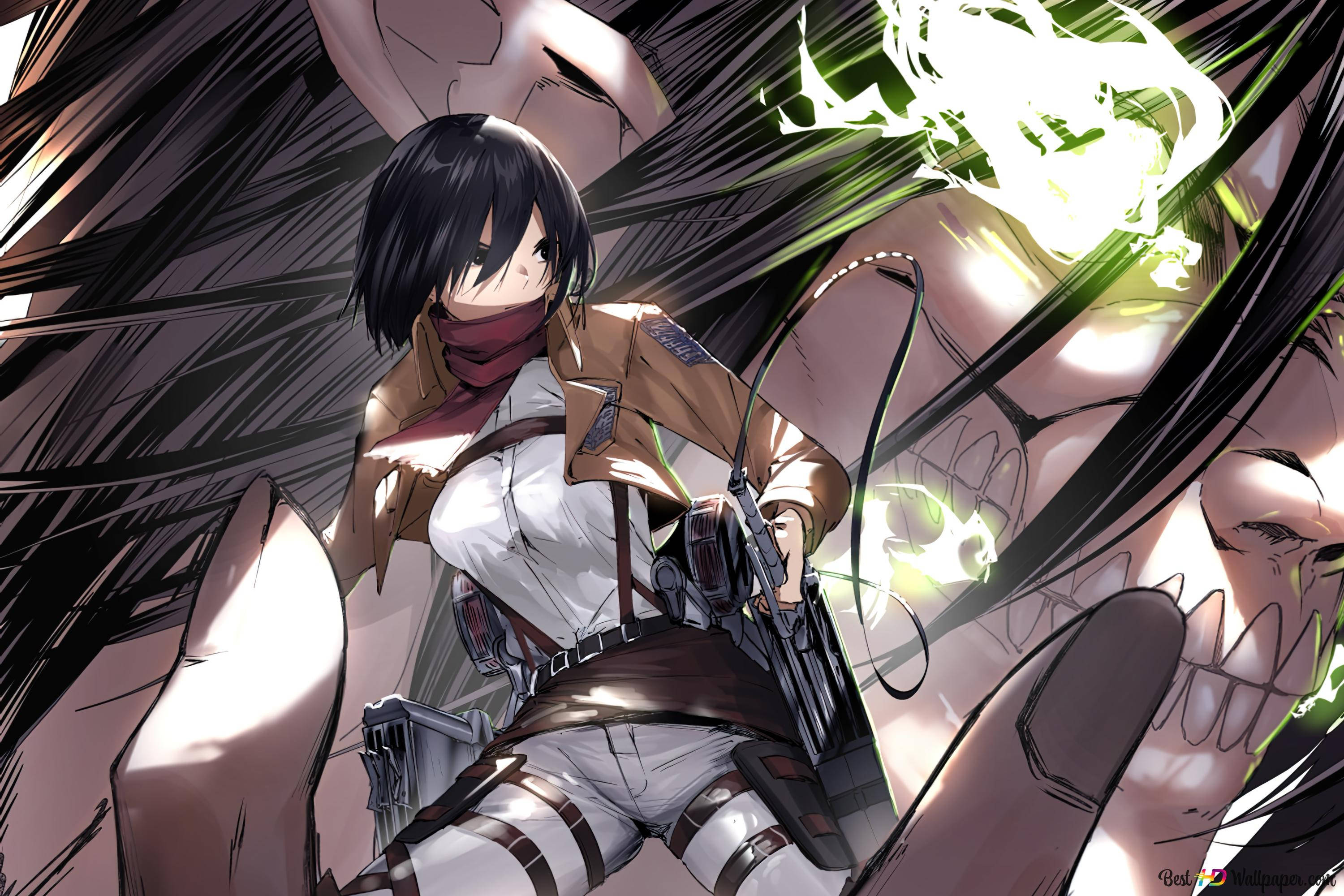 Eren Titán de Ataque a los Titanes cargando a Mikasa Fondos de pantalla