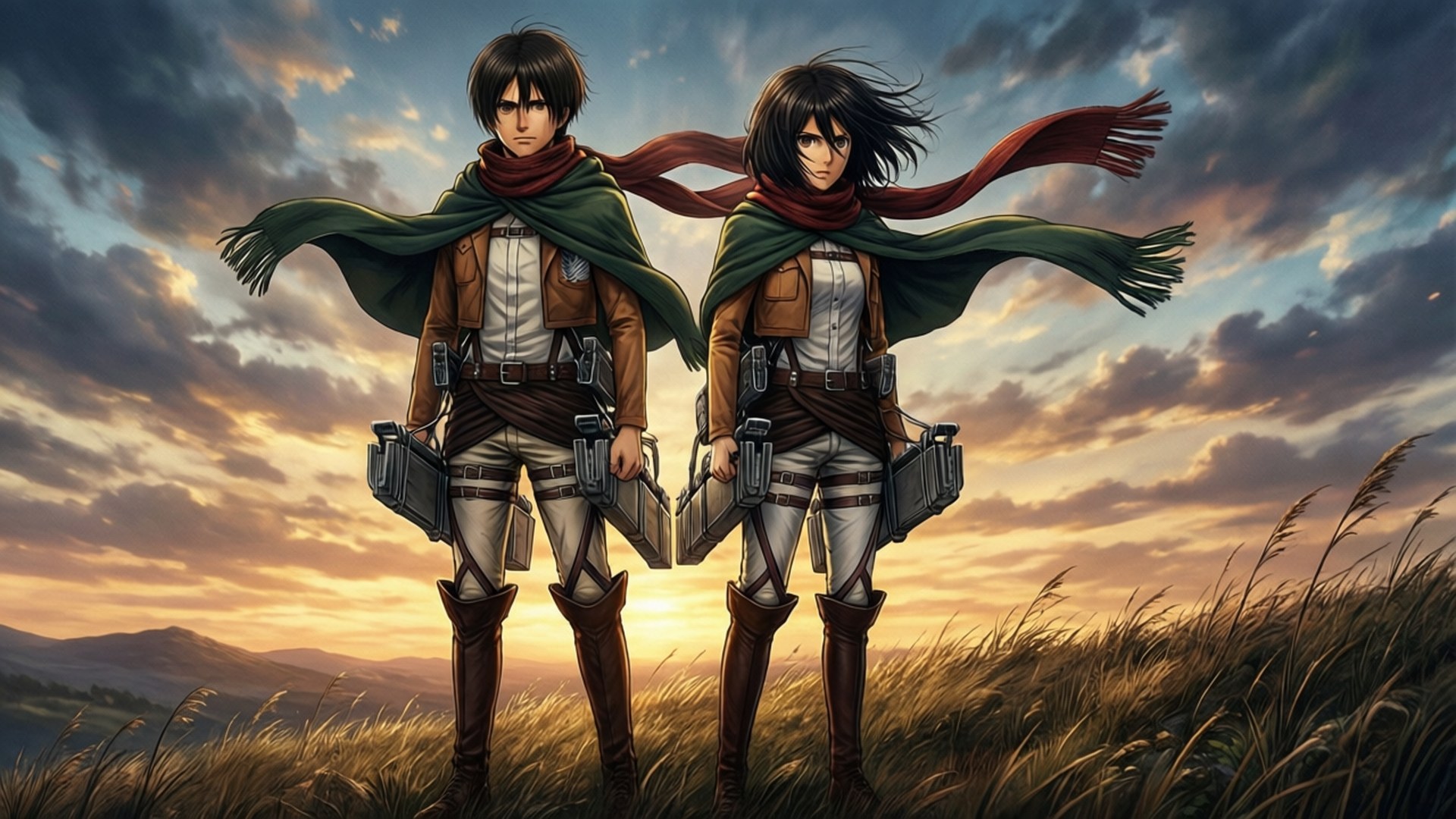Eren y Mikasa Fondos de pantalla