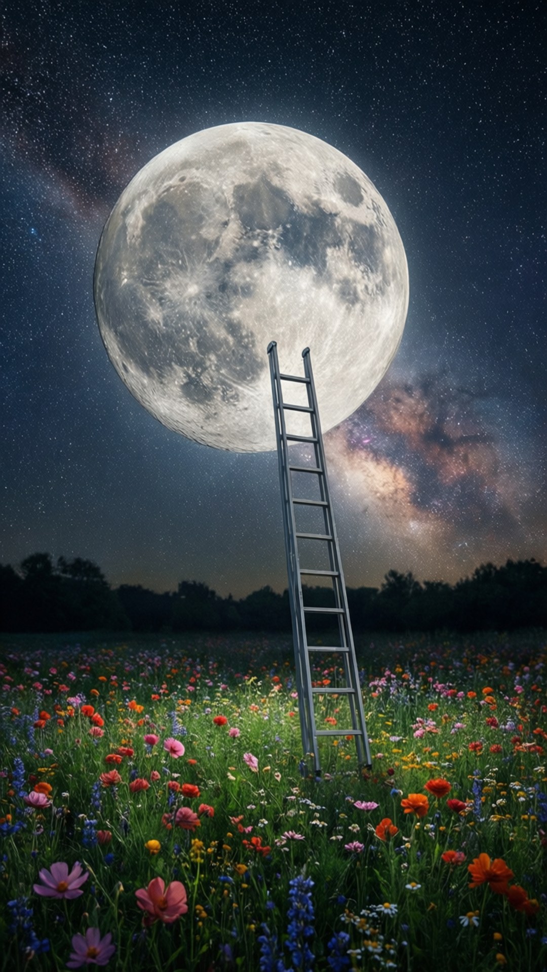 Escalera de Flores hacia la Luna Fondos de pantalla