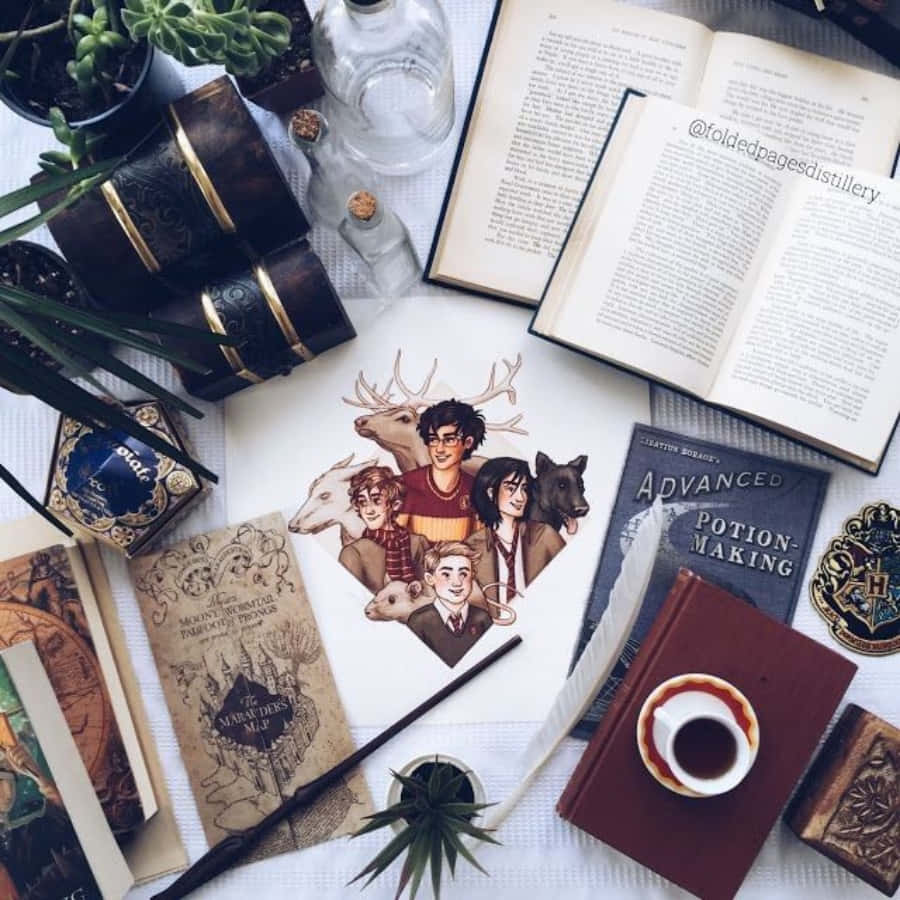 Escaparate estético de artículos de Harry Potter Fondos de pantalla
