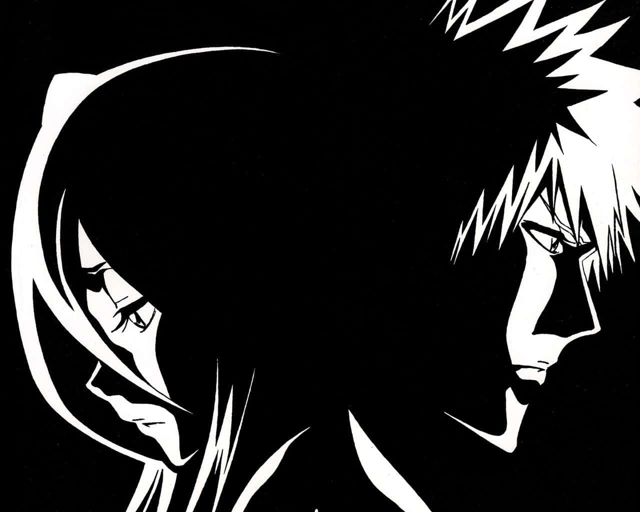 Escena de Anime en Blanco y Negro Fondos de pantalla
