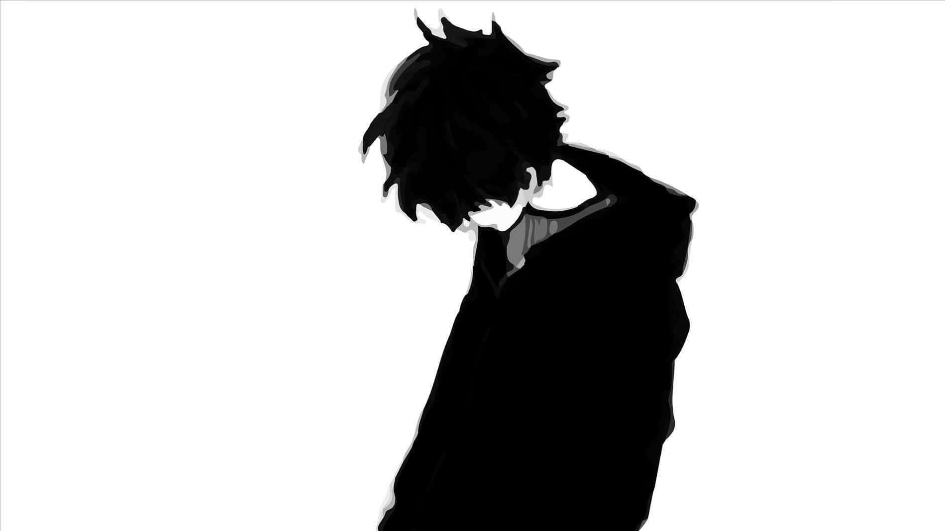 Escena de Anime en Blanco y Negro Enigmática Fondos de pantalla