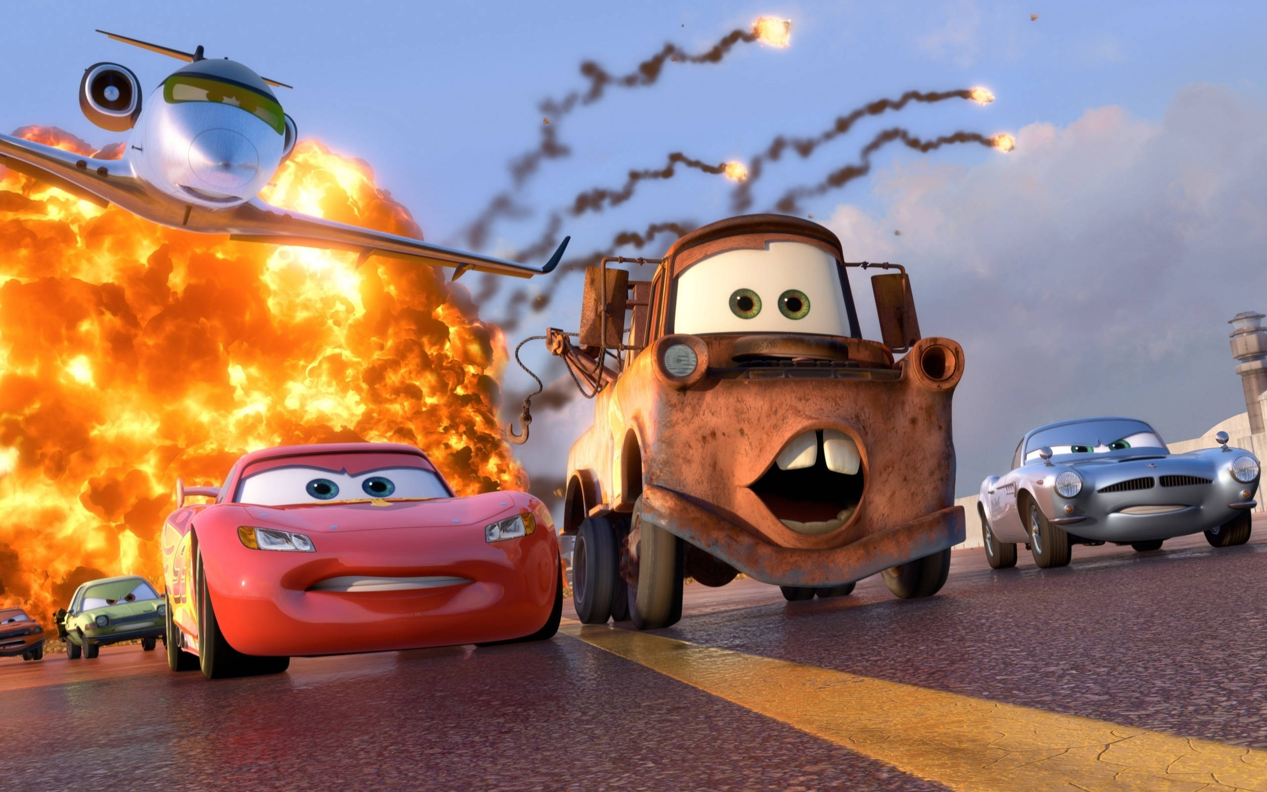 Escena de explosión Cars 2 Fondos de pantalla