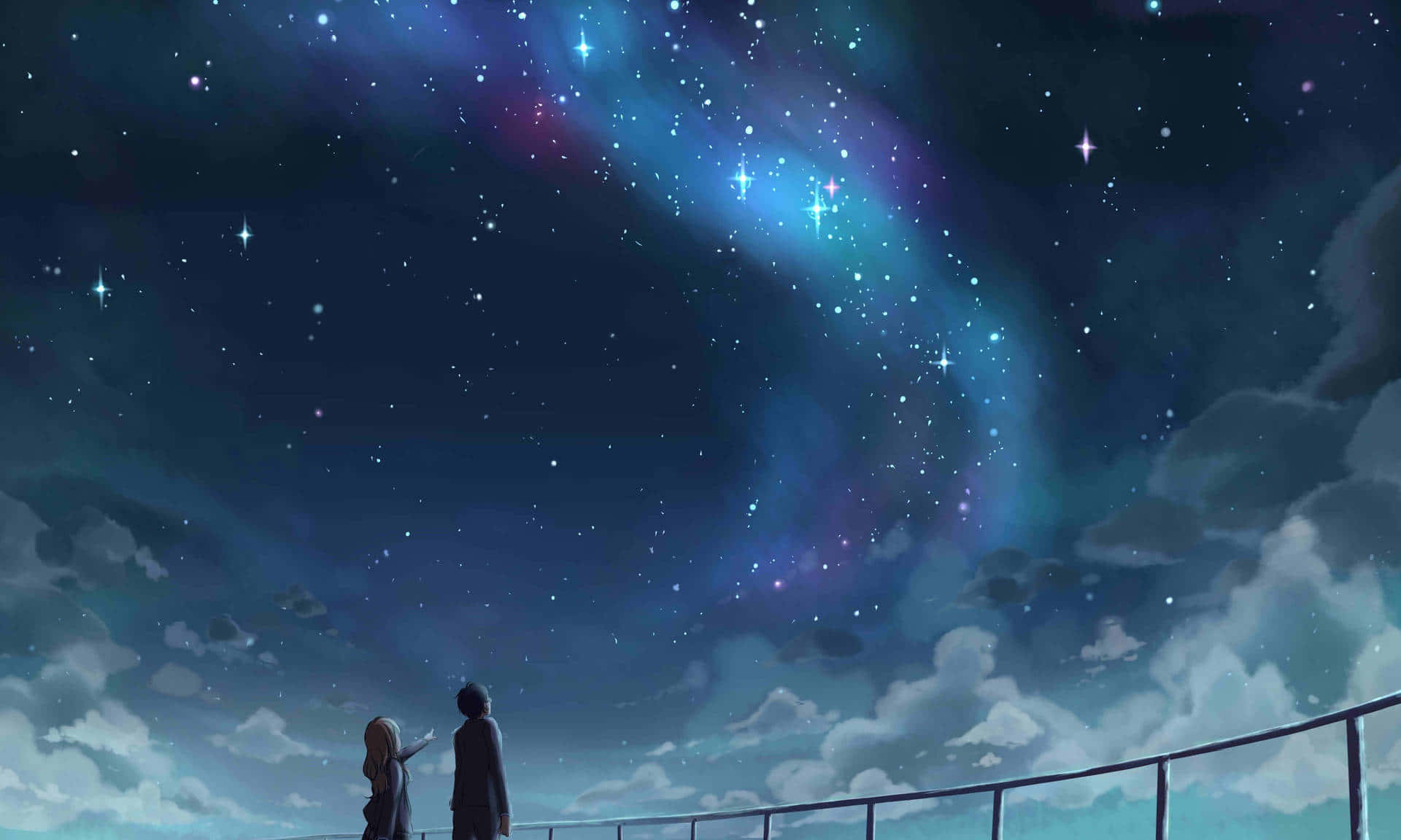 Escena nocturna de anime de Your Lie in April Fondos de pantalla