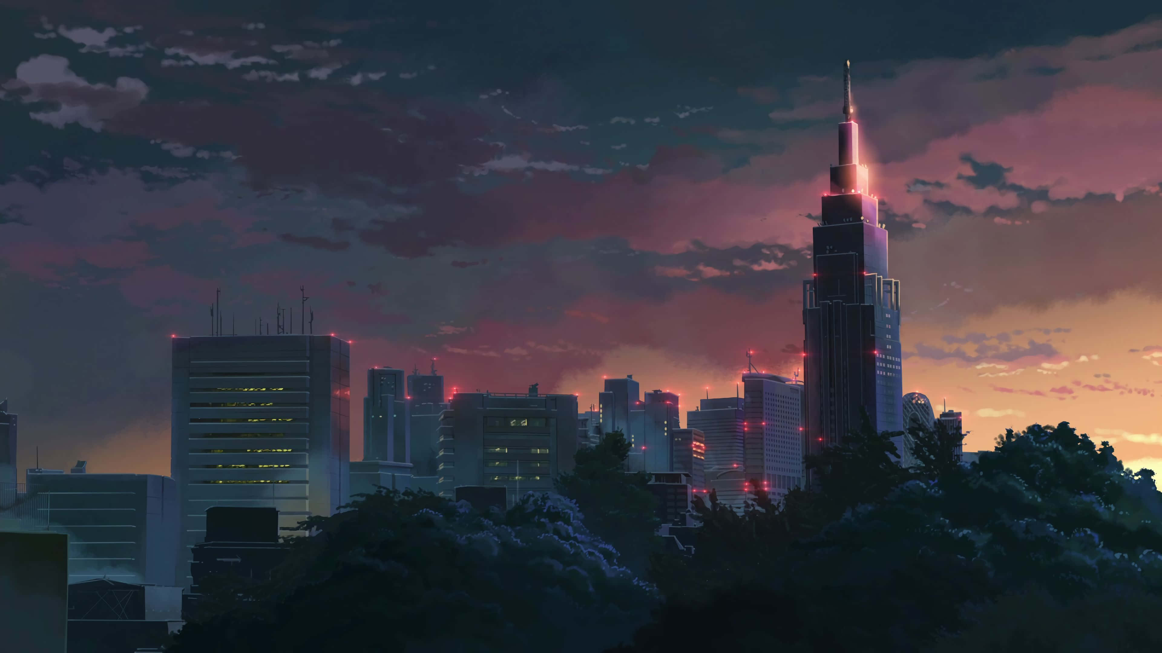Escena Urbana de Tokio en Anime 4K Fondos de pantalla