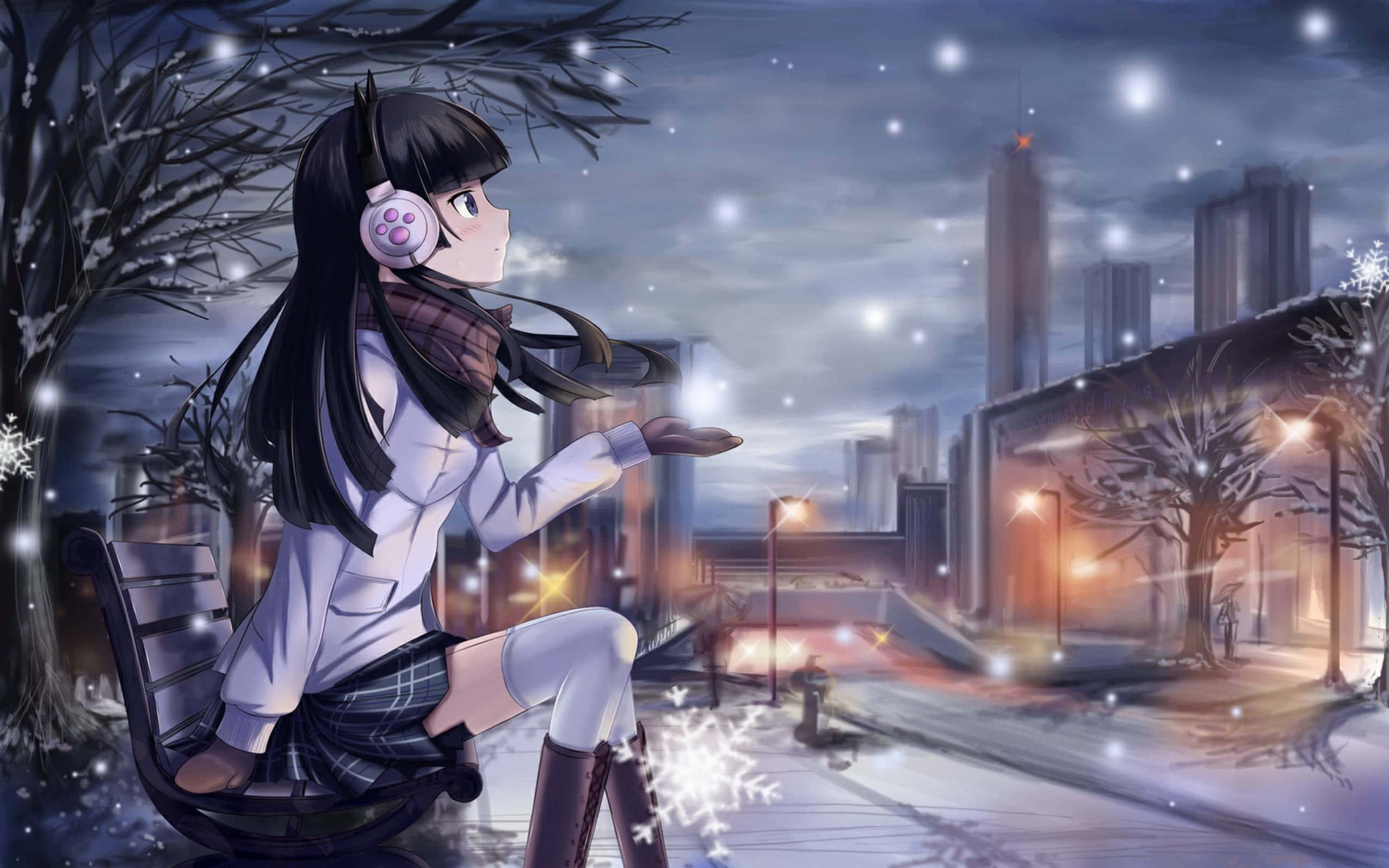 Escenario Anime de Luz de Luna Cautivador Fondos de pantalla