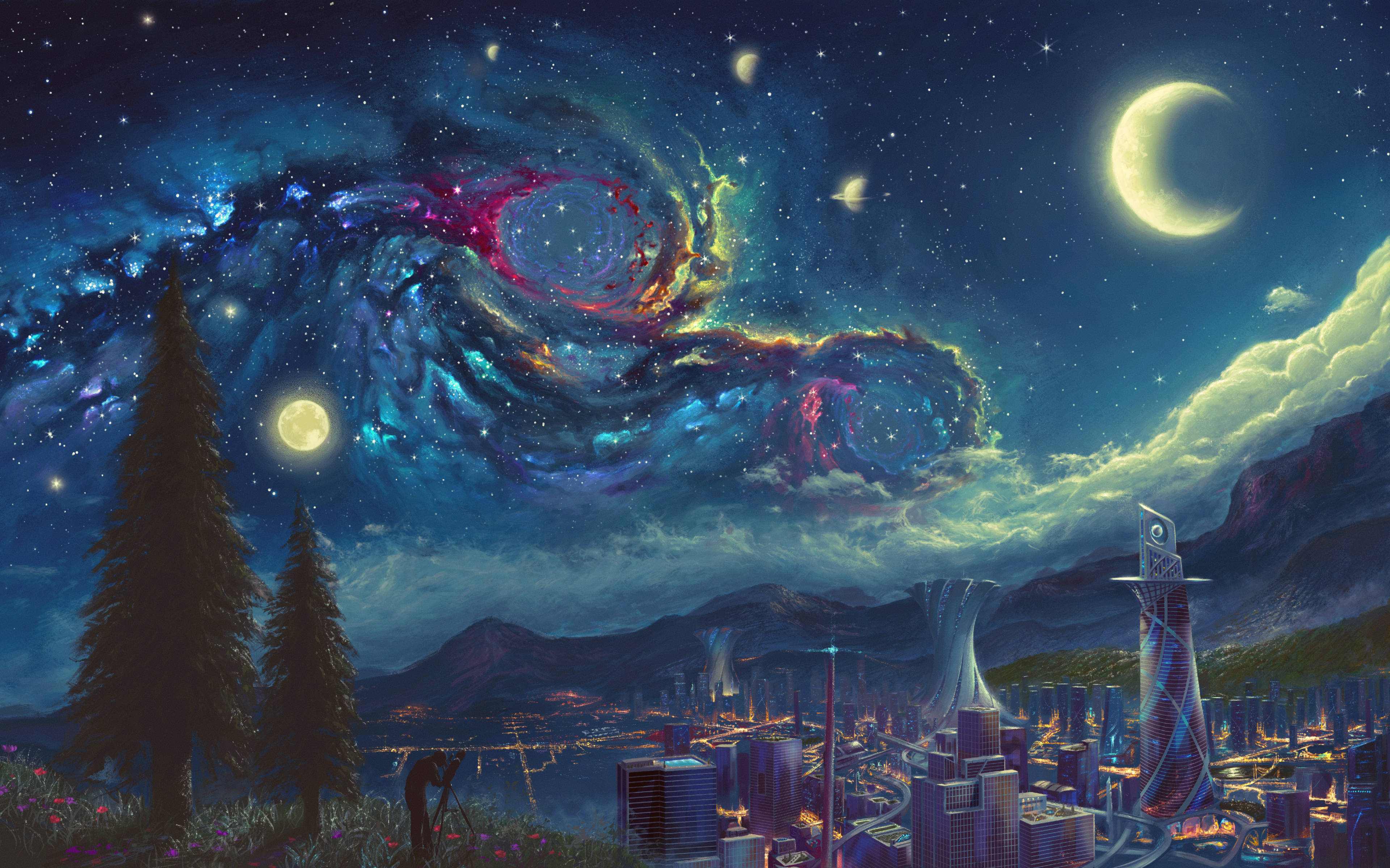 Escenario Anime 4K Luna Fondos de pantalla