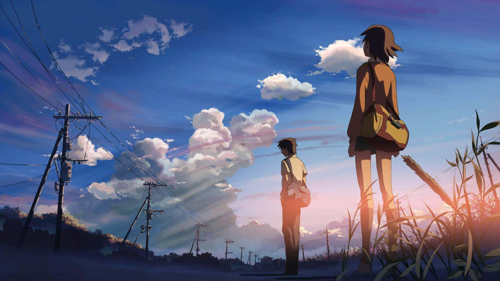 Escenario de anime encantador al atardecer Fondos de pantalla