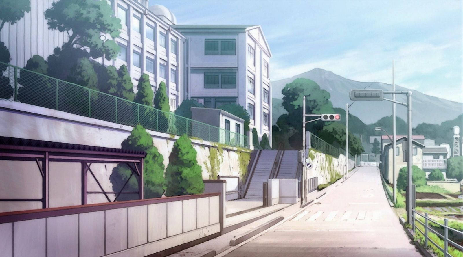 Escenario escolar de anime Saki Preparatoria Kiyosumi Fondos de pantalla