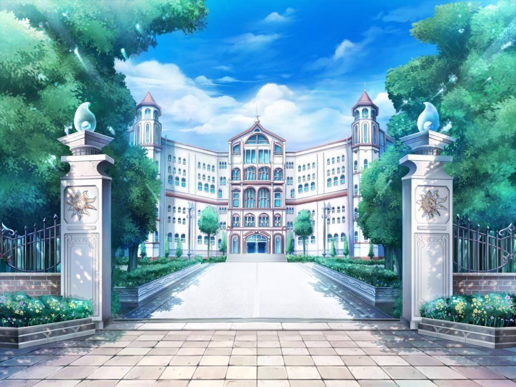 Escenario escolar de anime Academia Yumesaki