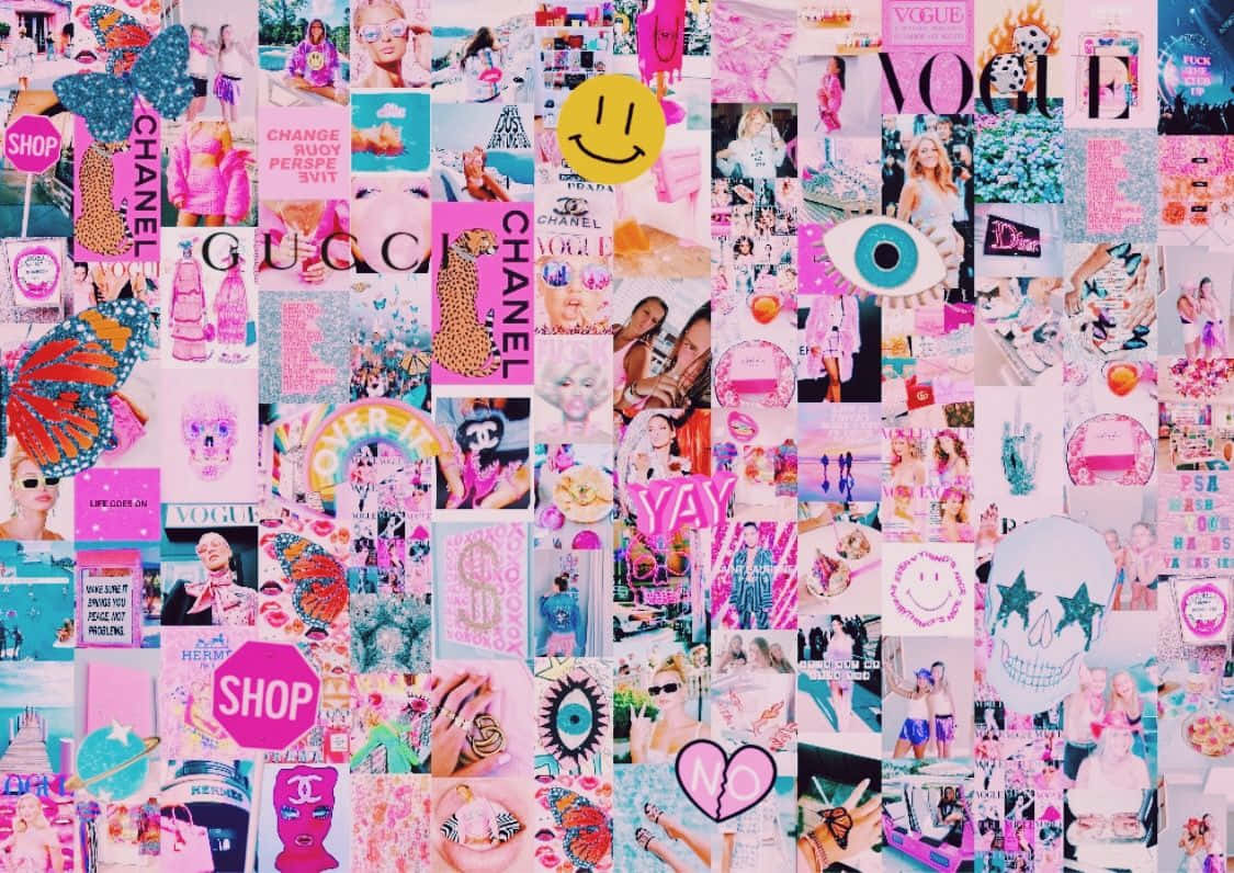 Escritorio de Collage Intenso Preppy Fondos de pantalla
