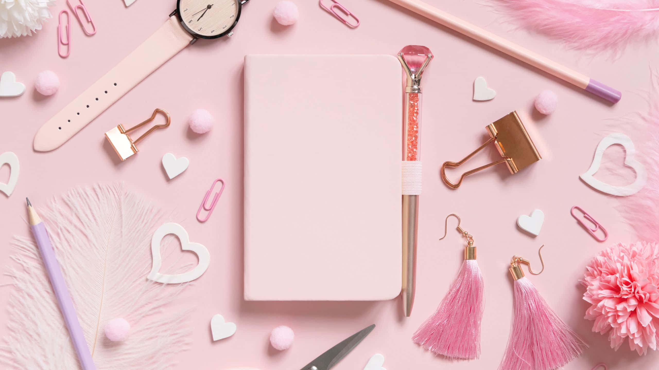 Escritorio de Cosas Lindas y Femeninas en Rosa Fondos de pantalla