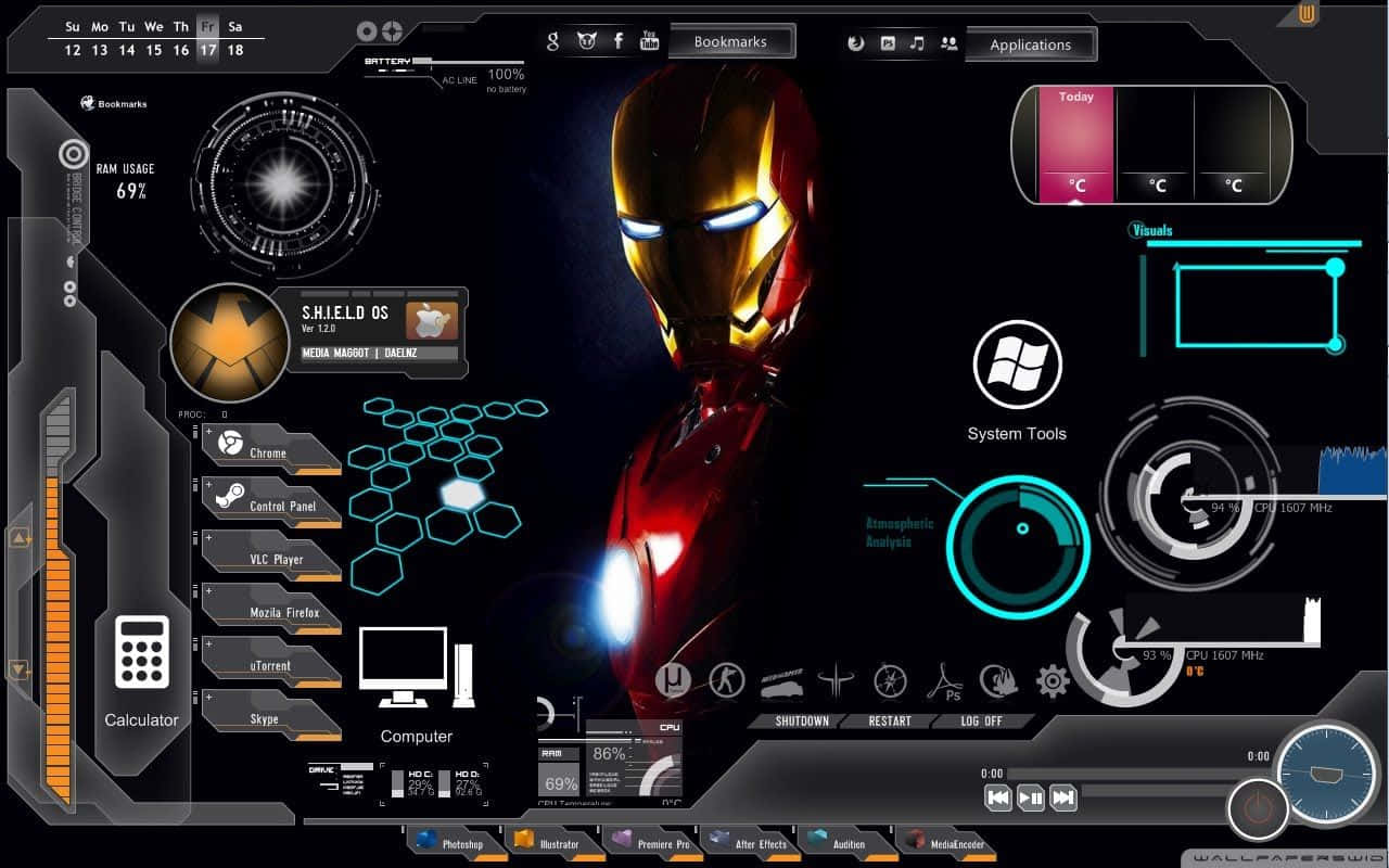 Escritorio de Iron Man Jarvis Fondos de pantalla