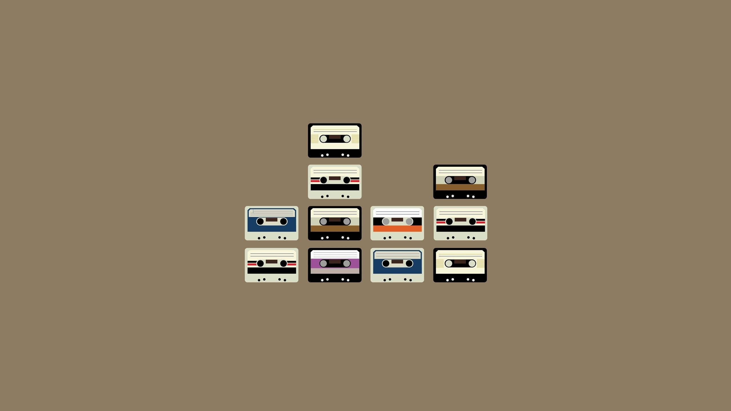 Escritorio estético y minimalista de casetes Fondos de pantalla