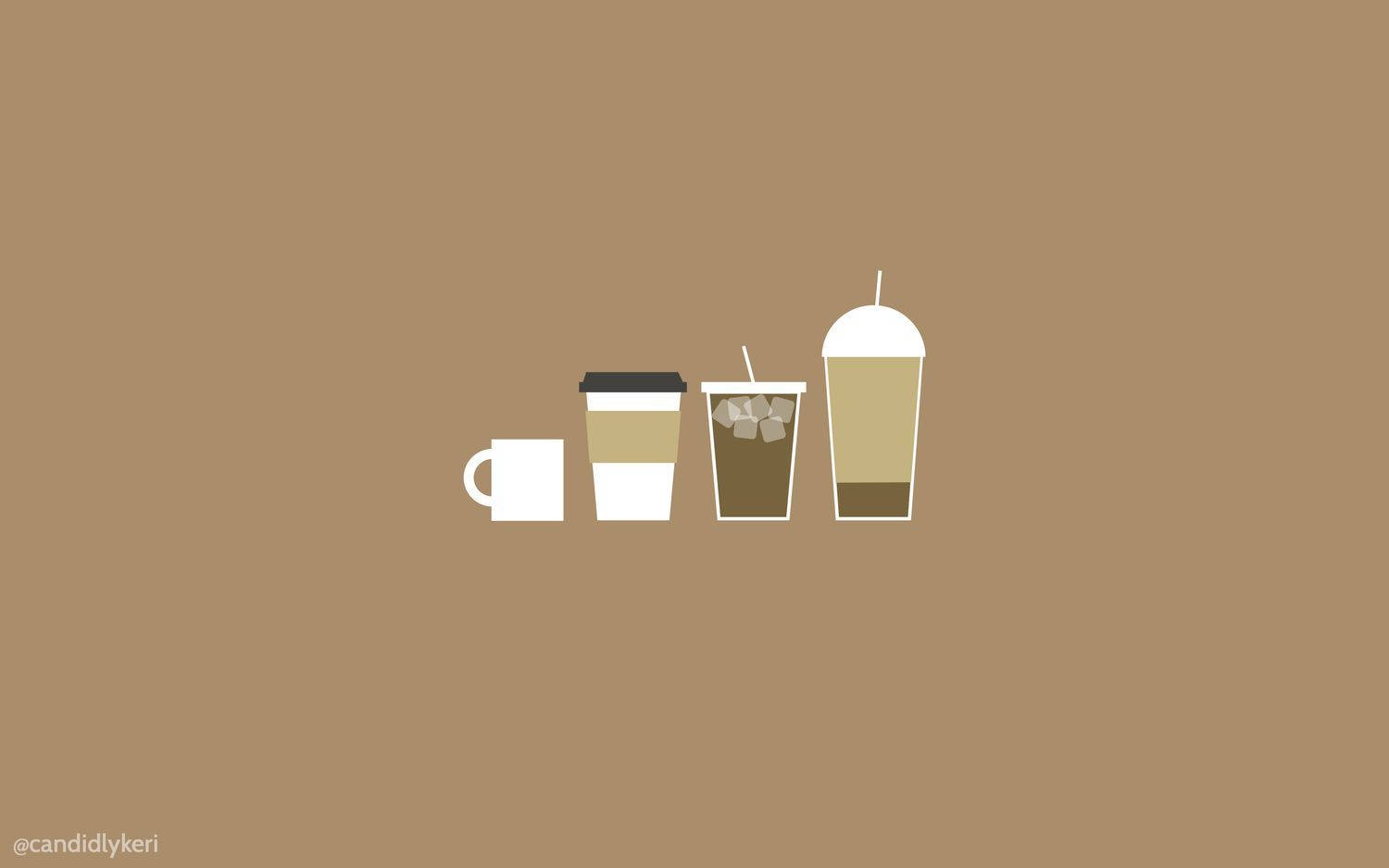 Escritorio estético beige minimalista con escena de bebida relajante Fondos de pantalla