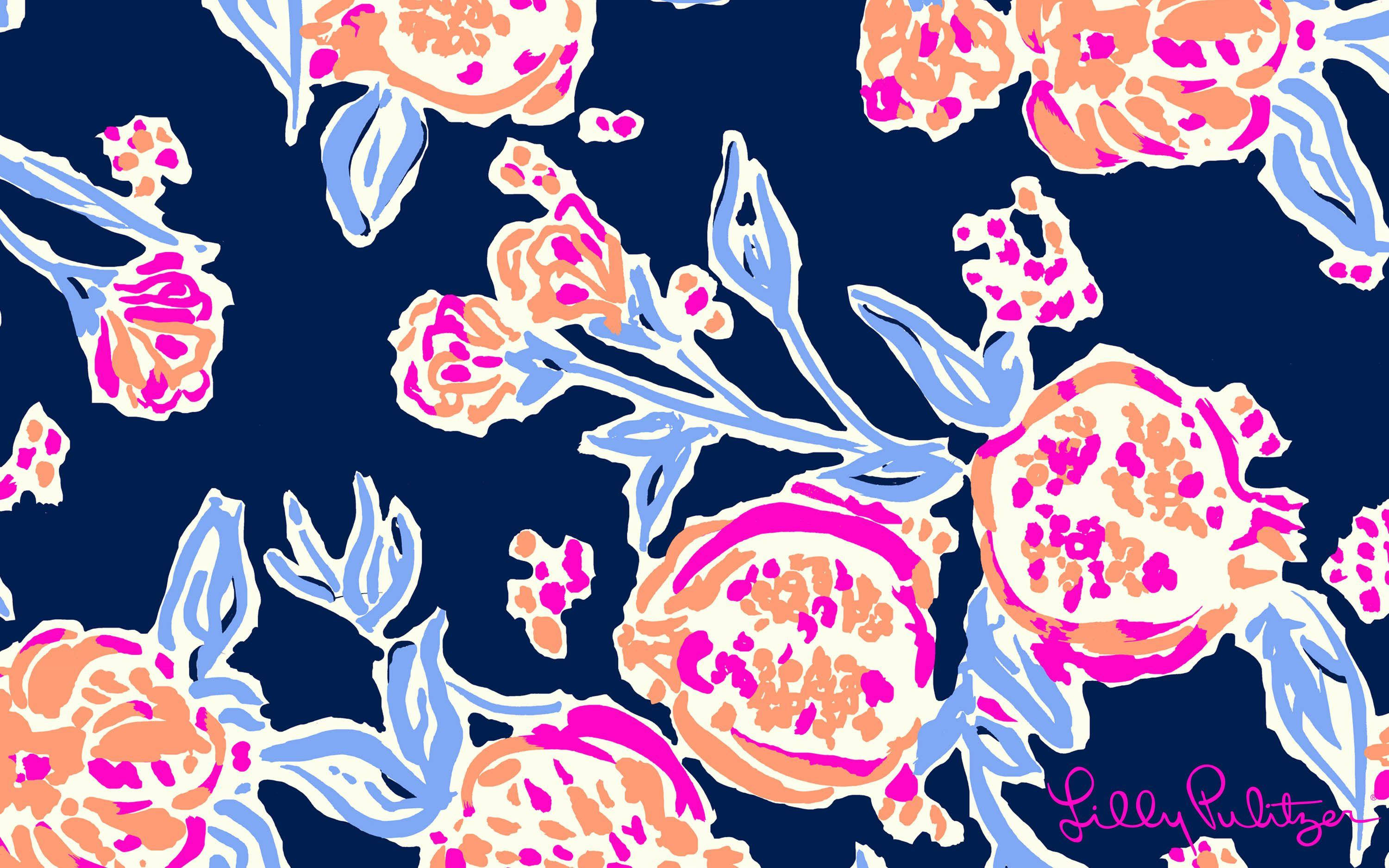 Escritorio Floral Azul de Lilly Pulitzer Fondos de pantalla