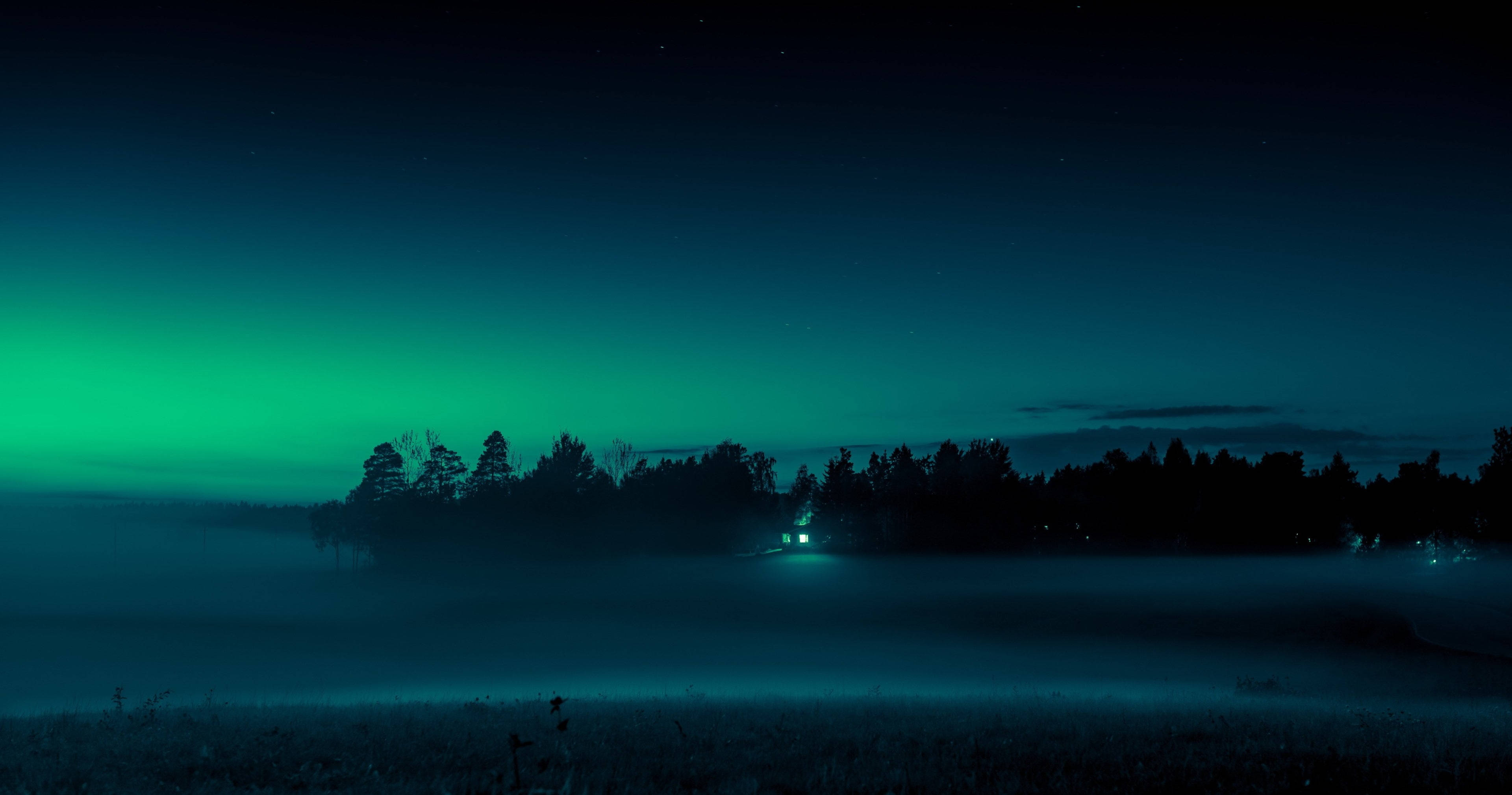 Escritorio Profesional de Cielo Nocturno Verde Fondos de pantalla