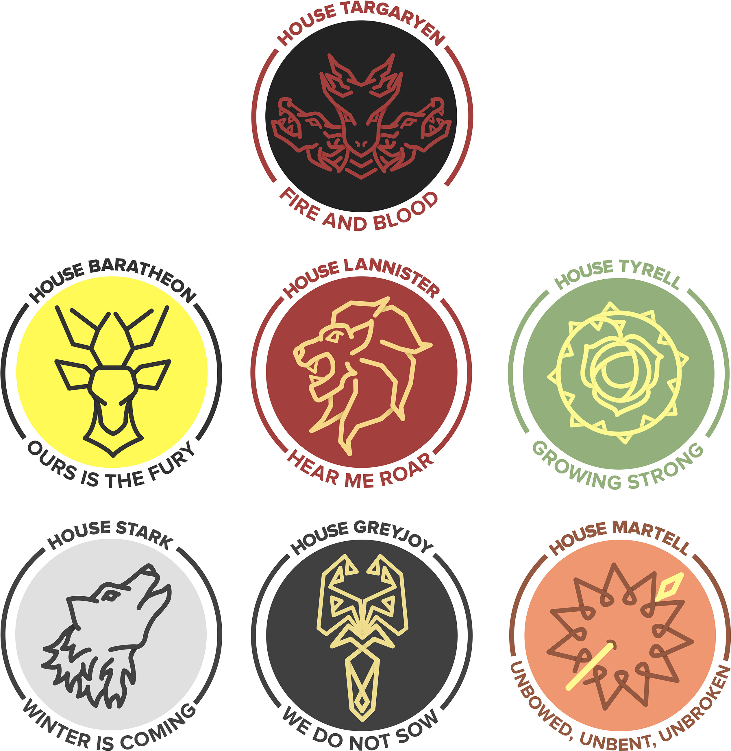 Escudos y lemas de las casas de Game of Thrones Fondos de pantalla
