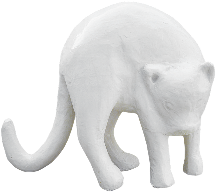 Escultura de gato en yeso blanco Fondos de pantalla
