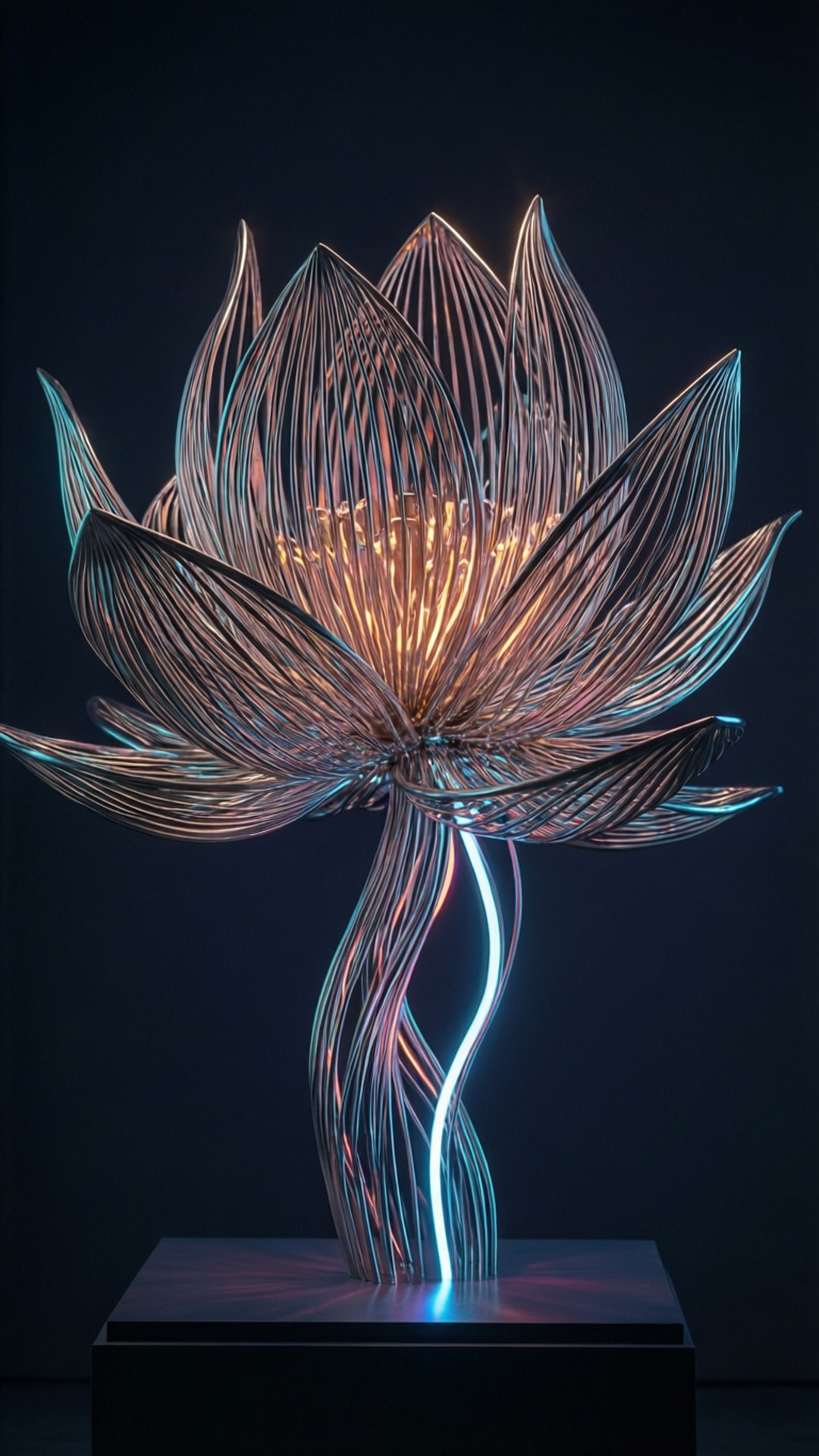 Escultura de Loto Neón Fondos de pantalla