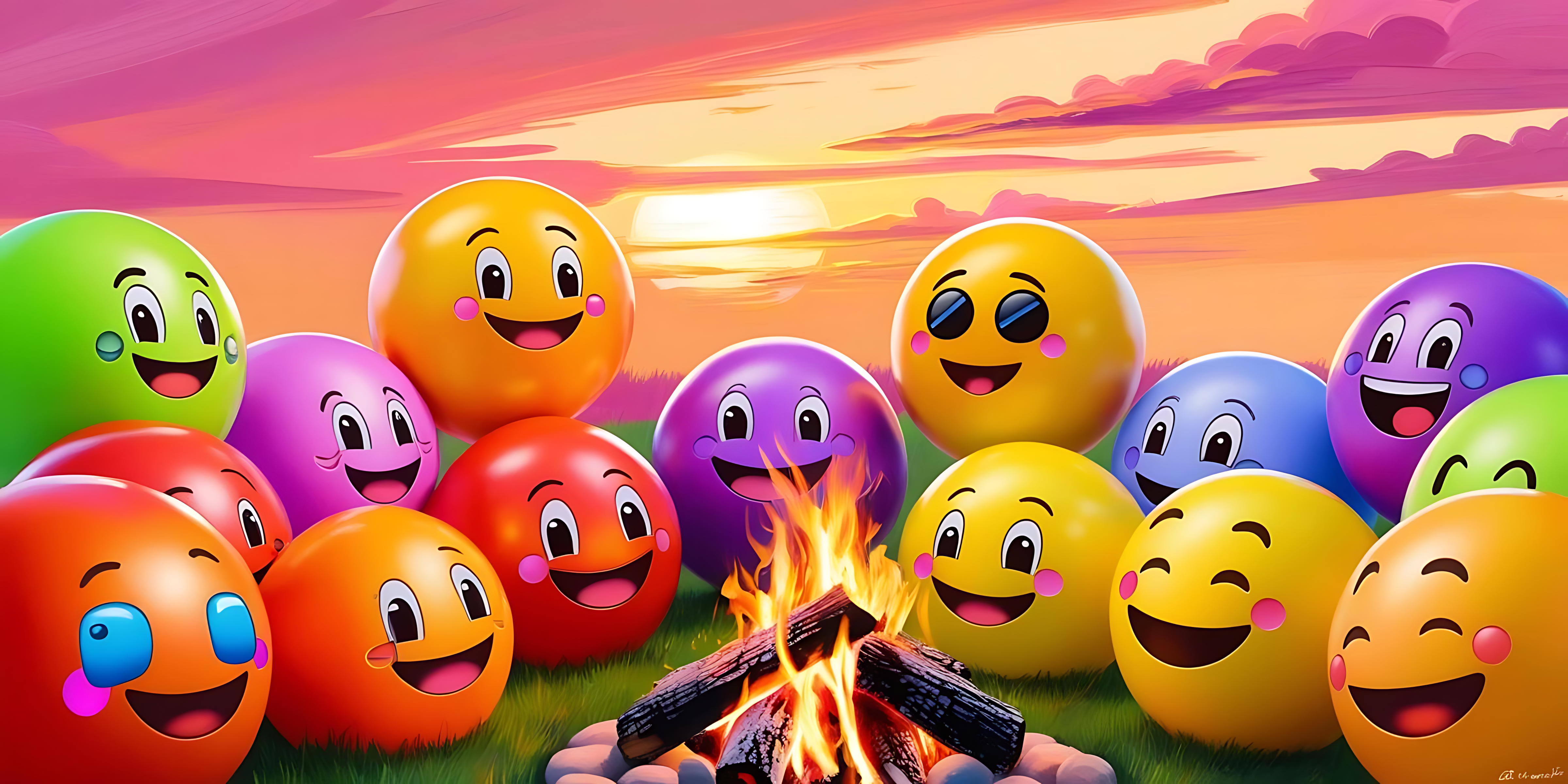 Esferas de emoji coloridas Fondos de pantalla