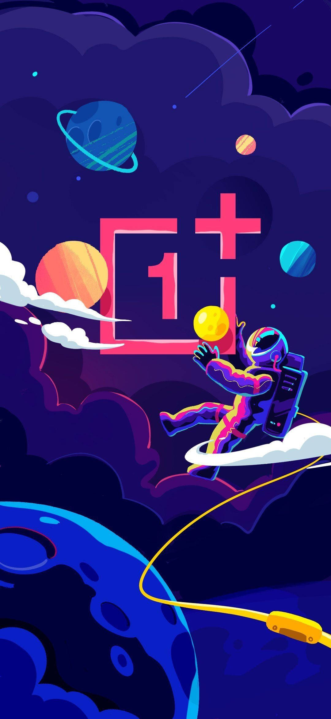 Espacio Exterior con Logotipo de OnePlus 9R Fondos de pantalla