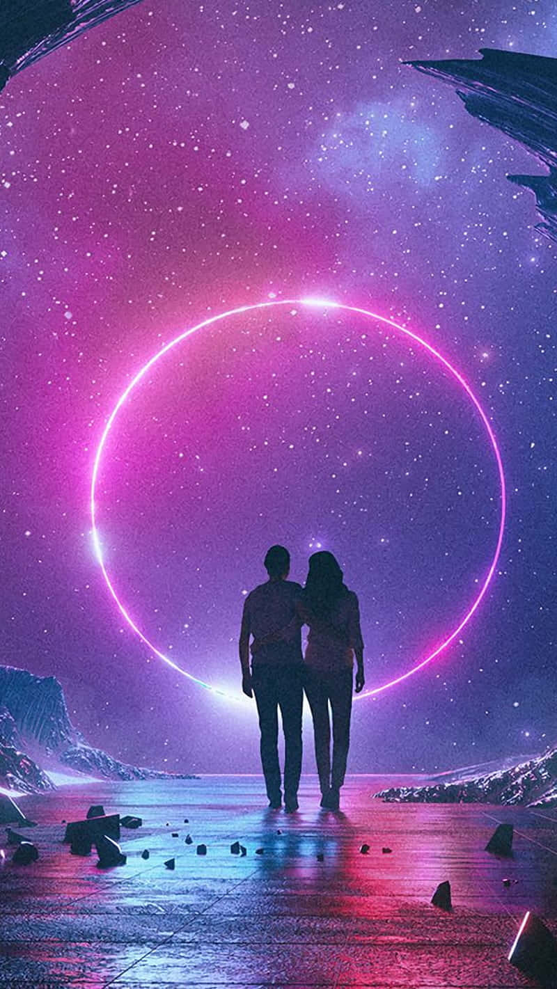 Espacio romántico rosa y púrpura Fondos de pantalla