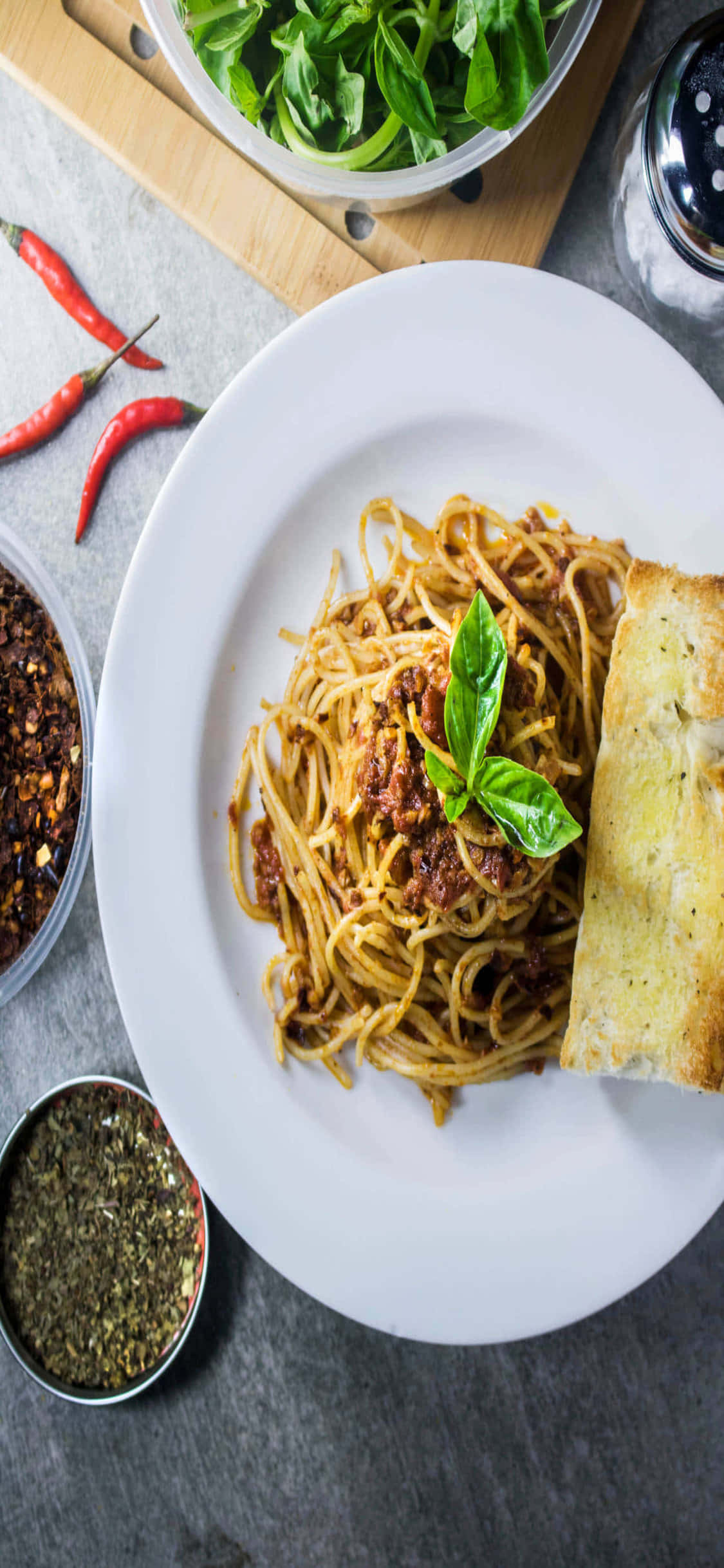Espagueti con Pan de Ajo - Fondo de Pasta para iPhone X Fondos de pantalla
